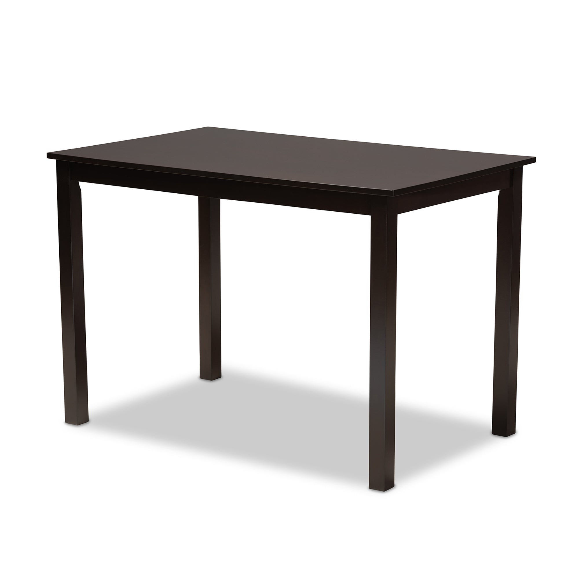 Baxton Studio Verner Modern and Contemporary Sand Fabric Upholstered Espresso Brown Finished 5-Piece Wood Dining Set