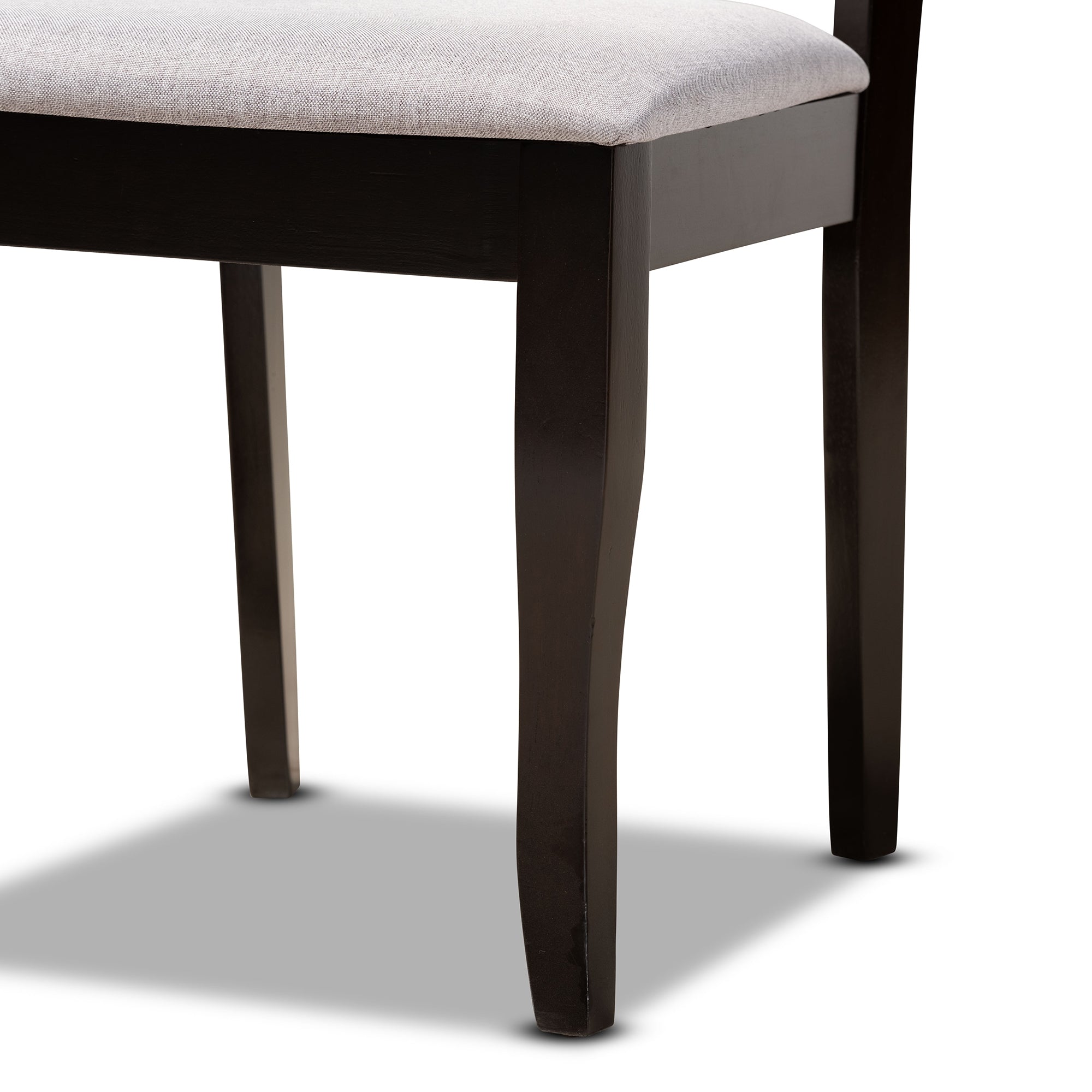 Baxton Studio Jana Modern and Contemporary Grey Fabric Upholstered and Dark Brown Finished Wood 5-Piece Dining Set