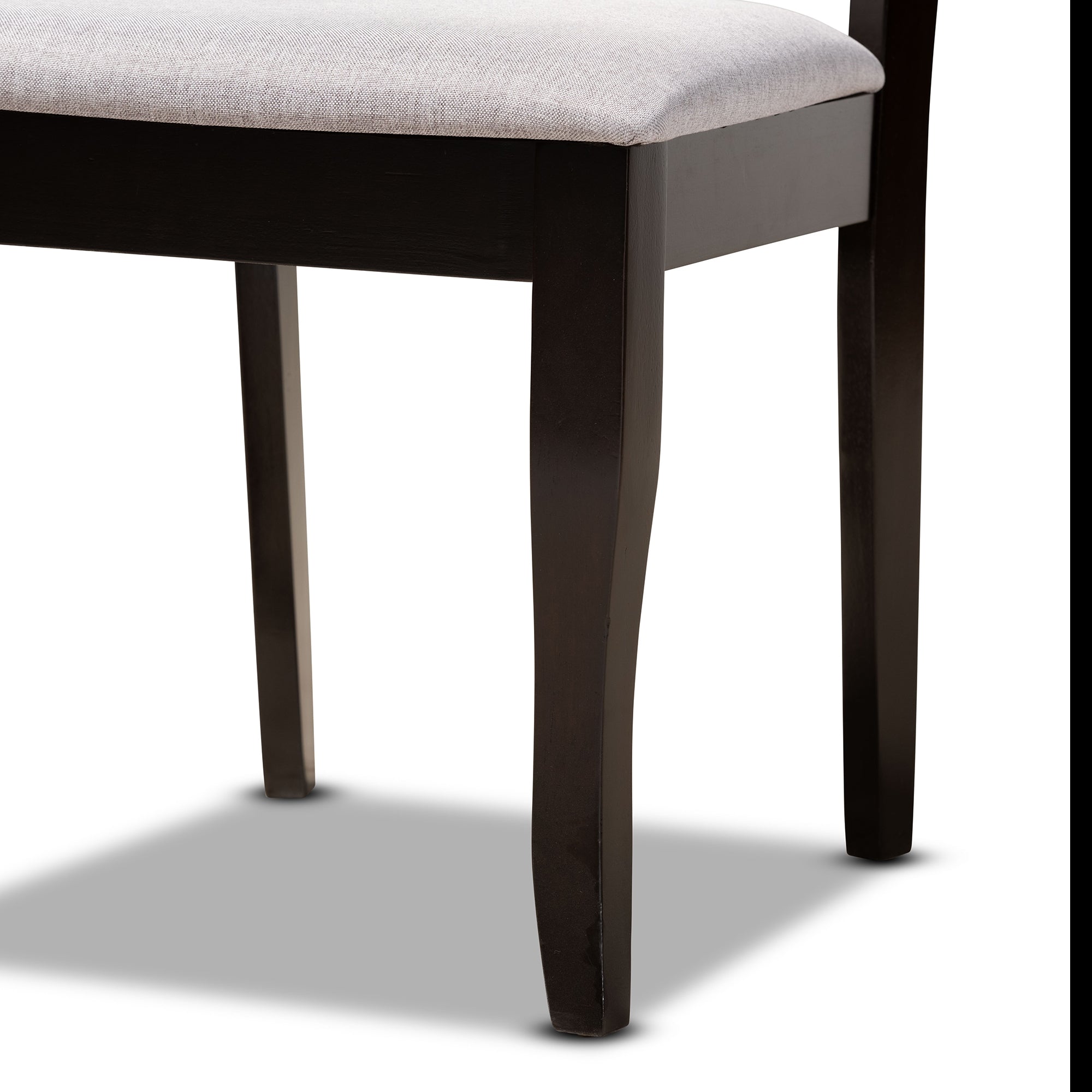 Baxton Studio Selby Modern and Contemporary Grey Fabric Upholstered and Dark Brown Finished Wood 5-Piece Dining Set
