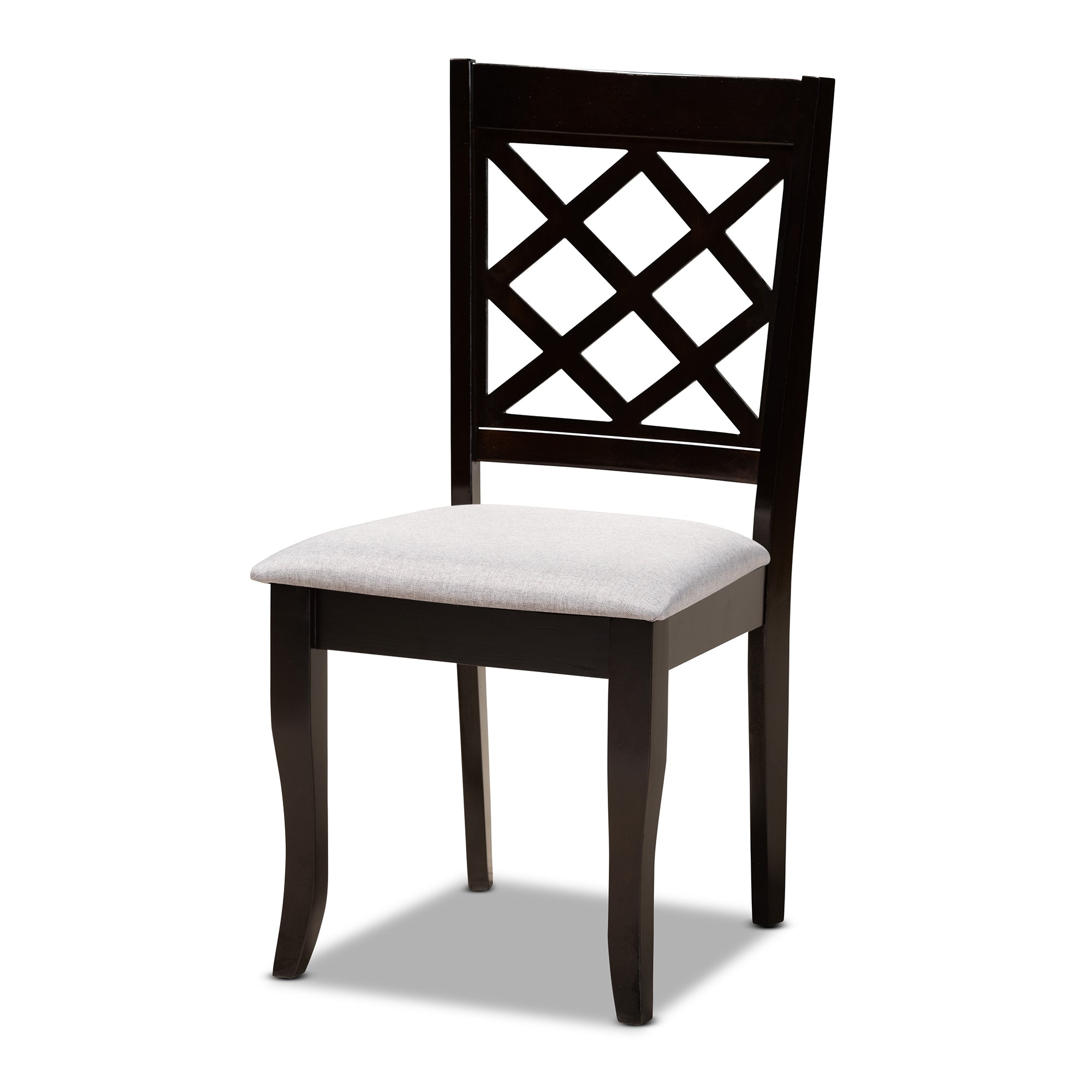 Baxton Studio Adina Modern and Contemporary Grey Fabric Upholstered and Dark Brown Finished Wood 5-Piece Dining Set