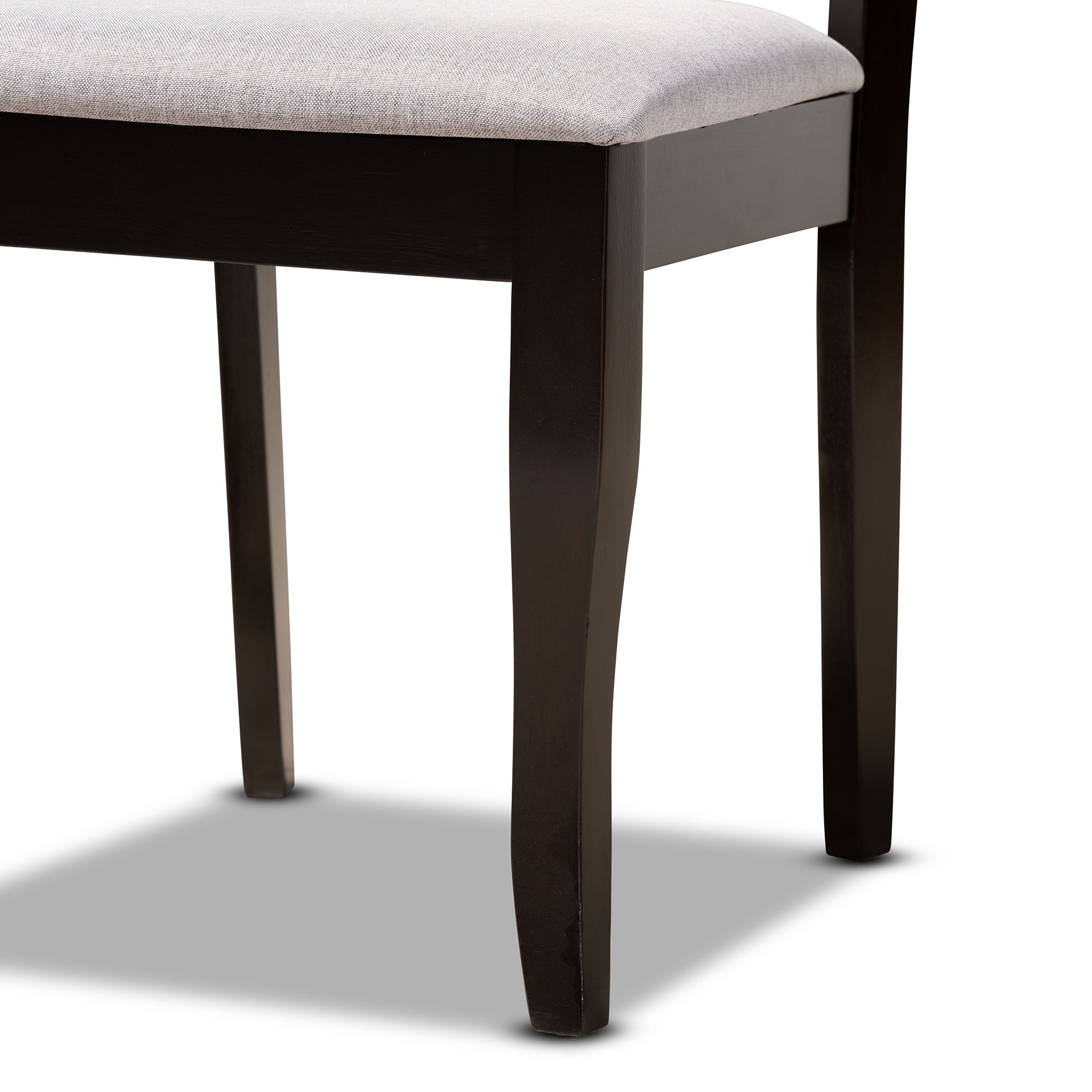 Baxton Studio Adina Modern and Contemporary Grey Fabric Upholstered and Dark Brown Finished Wood 5-Piece Dining Set