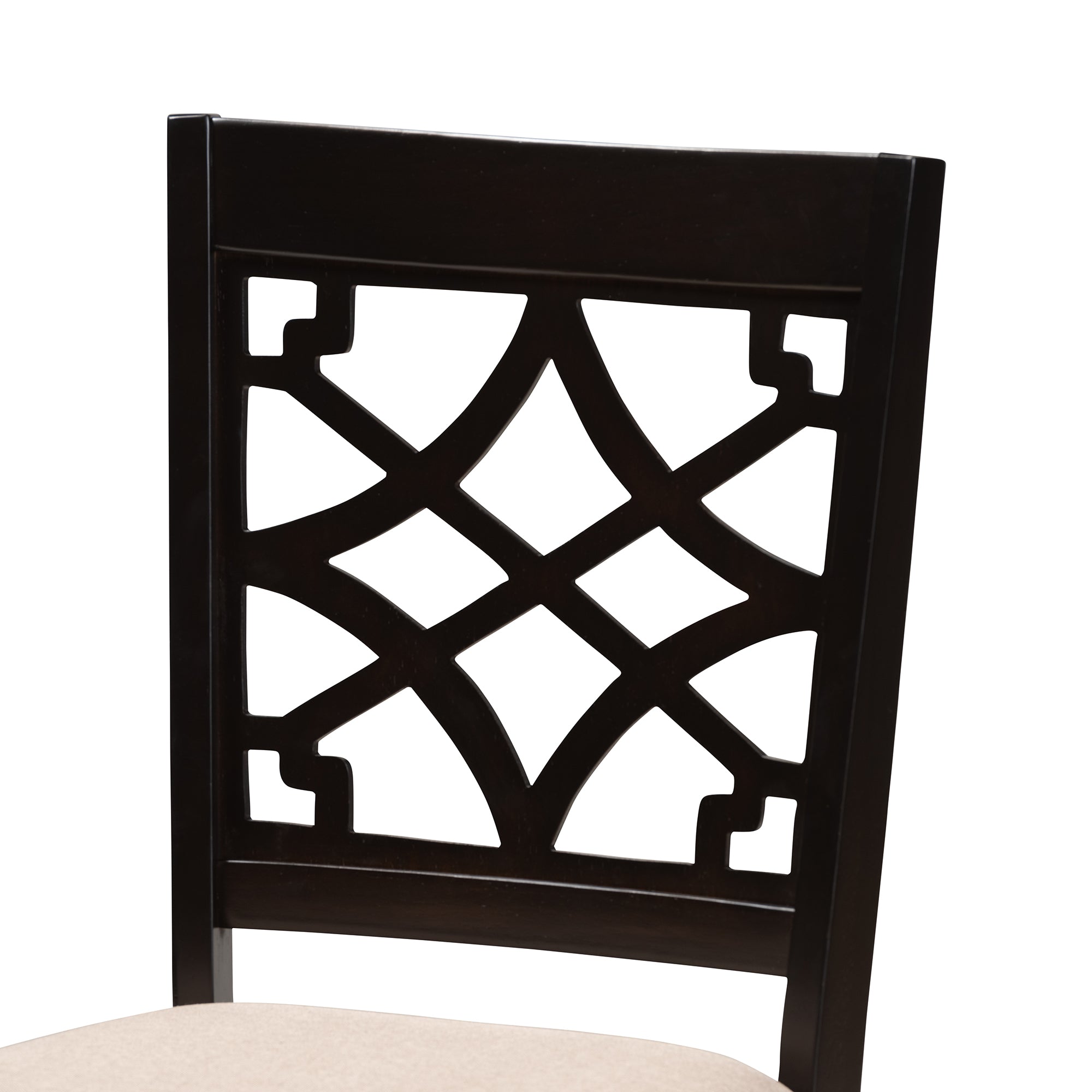 Baxton Studio Mael Modern and Contemporary Sand Fabric Upholstered Espresso Brown Finished Wood Dining Chair (Set of 4)