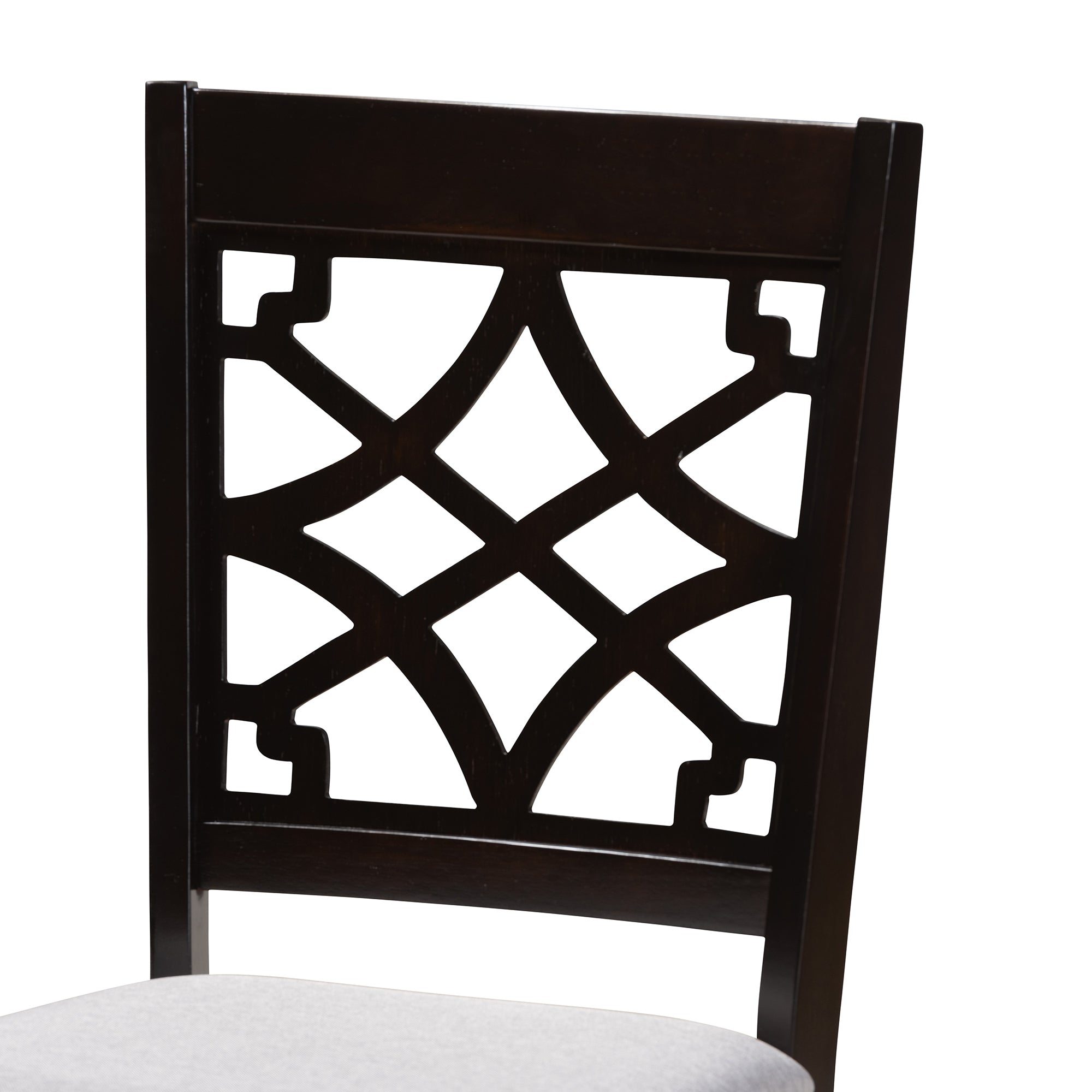 Baxton Studio Elena Modern and Contemporary Grey Fabric Upholstered and Dark Brown Finished Wood 5-Piece Dining Set