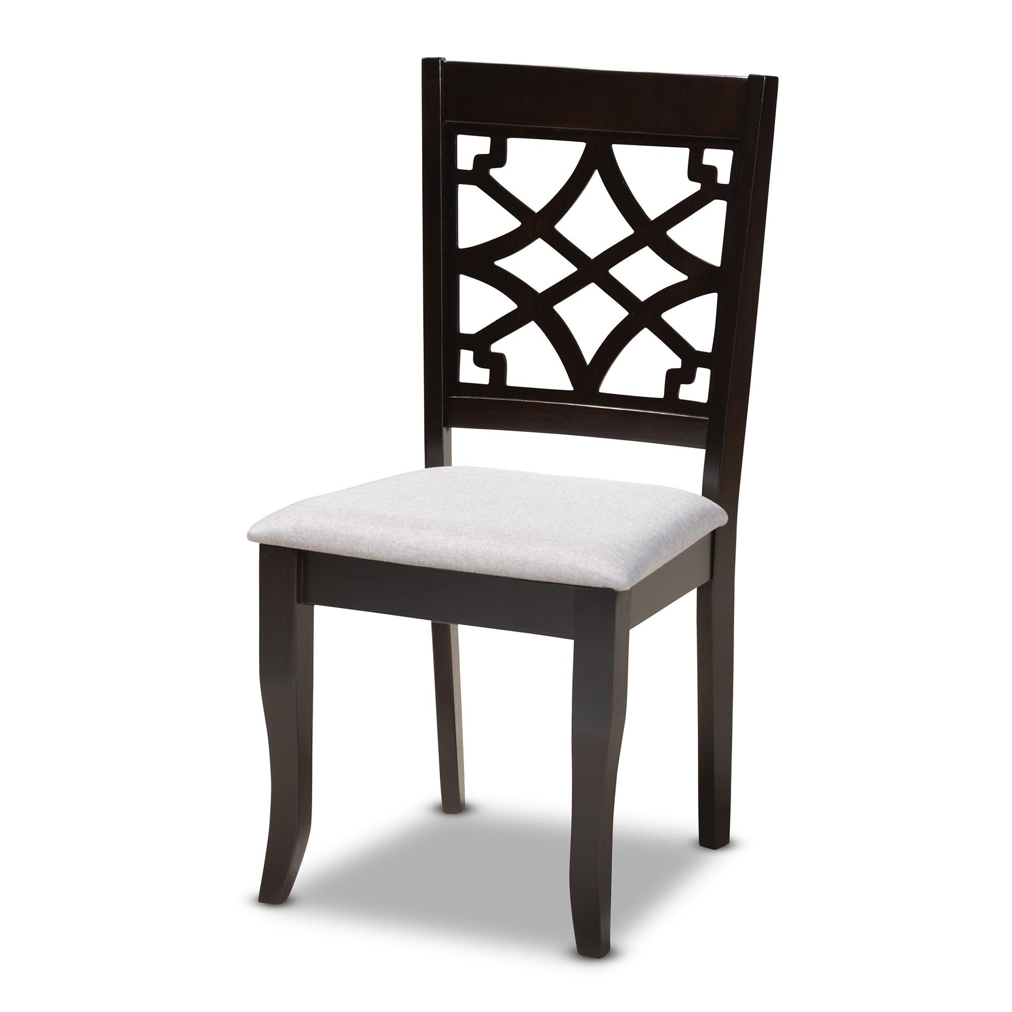 Baxton Studio Alisa Modern and Contemporary Grey Fabric Upholstered and Dark Brown Finished Wood 5-Piece Dining Set
