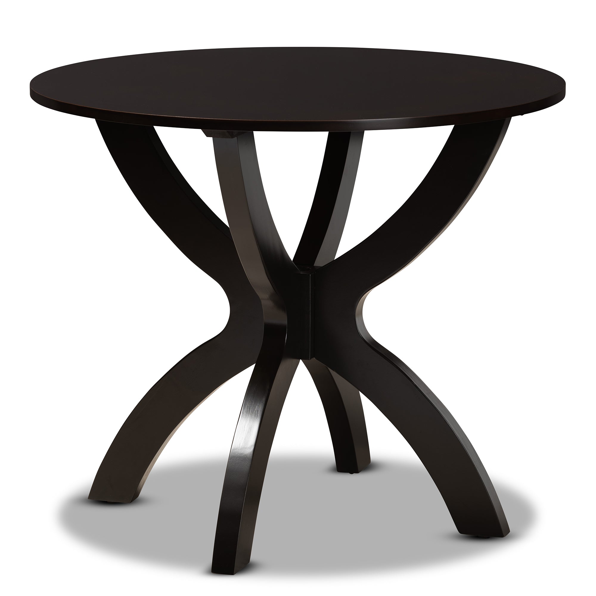 Baxton Studio Sandra Modern and Contemporary Grey Fabric Upholstered and Dark Brown Finished Wood 5-Piece Dining Set