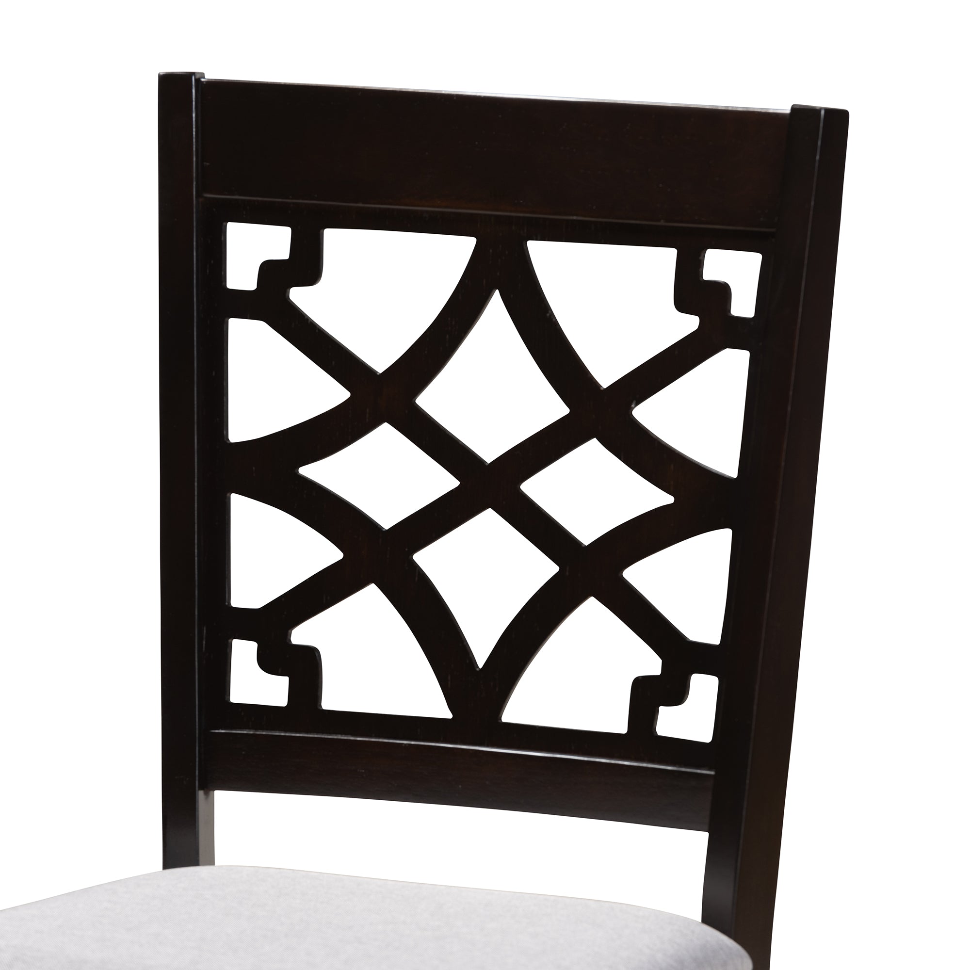 Baxton Studio Mael Modern and Contemporary Grey Fabric Upholstered Espresso Brown Finished Wood Dining Chair (Set of 4)