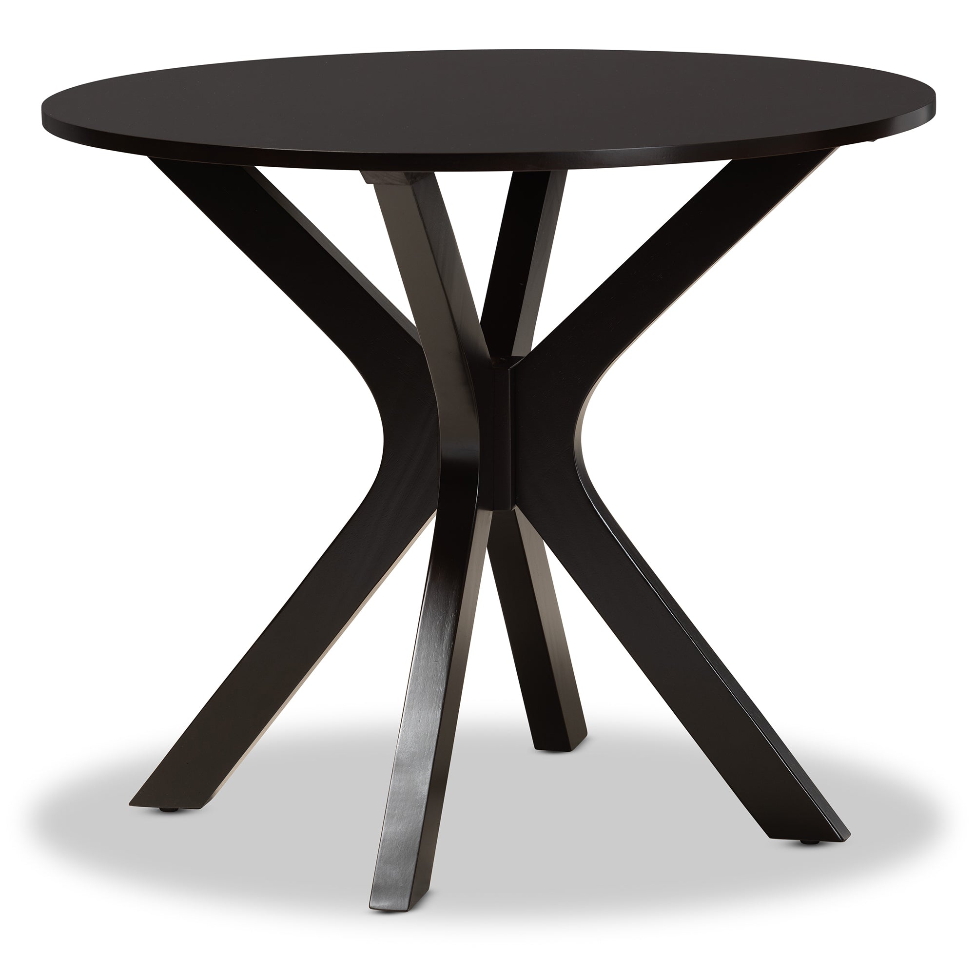 Baxton Studio Sadie Modern and Contemporary Grey Fabric Upholstered and Dark Brown Finished Wood 5-Piece Dining Set