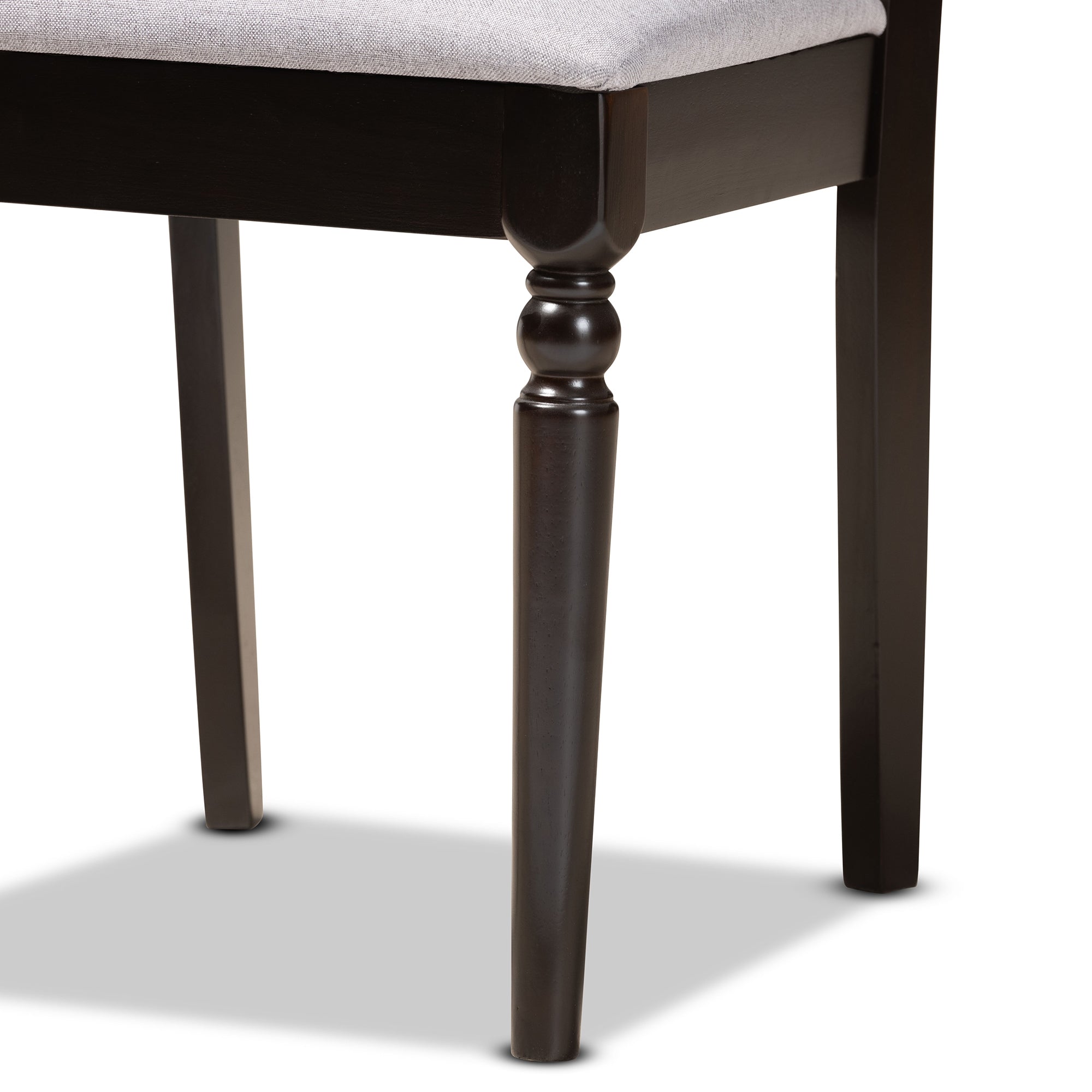 Baxton Studio Eliza Modern and Contemporary Grey Fabric Upholstered and Walnut Brown Finished Wood 5-Piece Dining Set