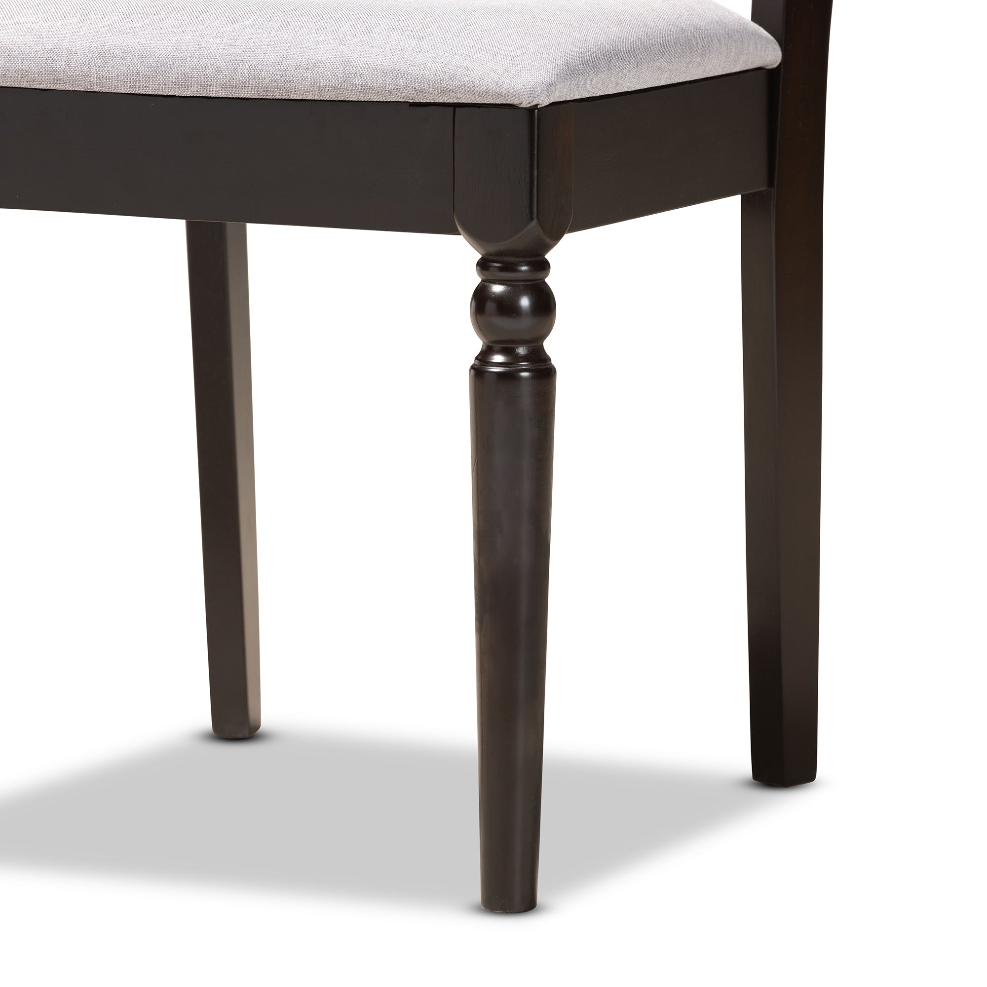Baxton Studio Alma Modern and Contemporary Grey Fabric Upholstered and Dark Brown Finished Wood 5-Piece Dining Set