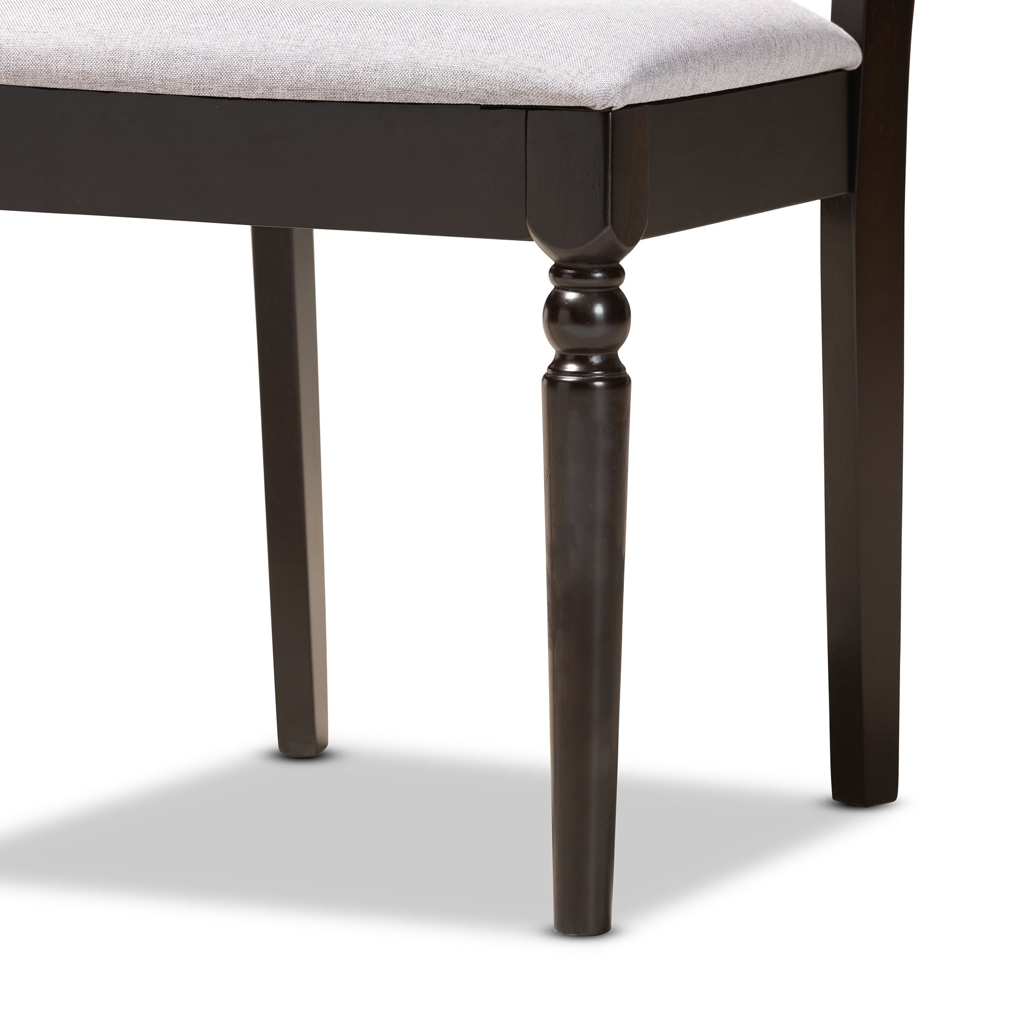 Baxton Studio Tonia Modern and Contemporary Grey Fabric Upholstered and Dark Brown Finished Wood 5-Piece Dining Set