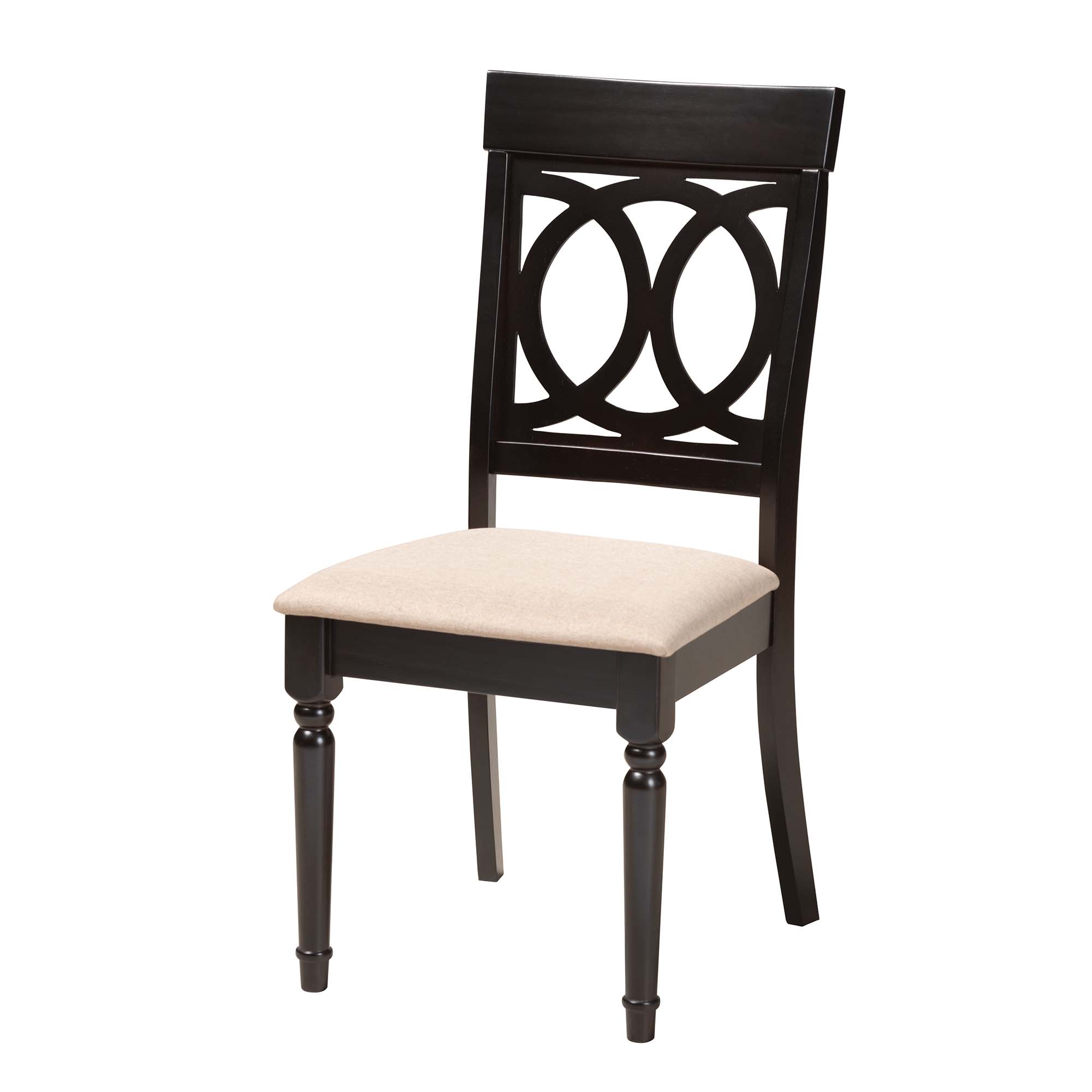 Baxton Studio Charlottle Modern Beige Fabric and Dark Brown Finished Wood 5-Piece Dining Set