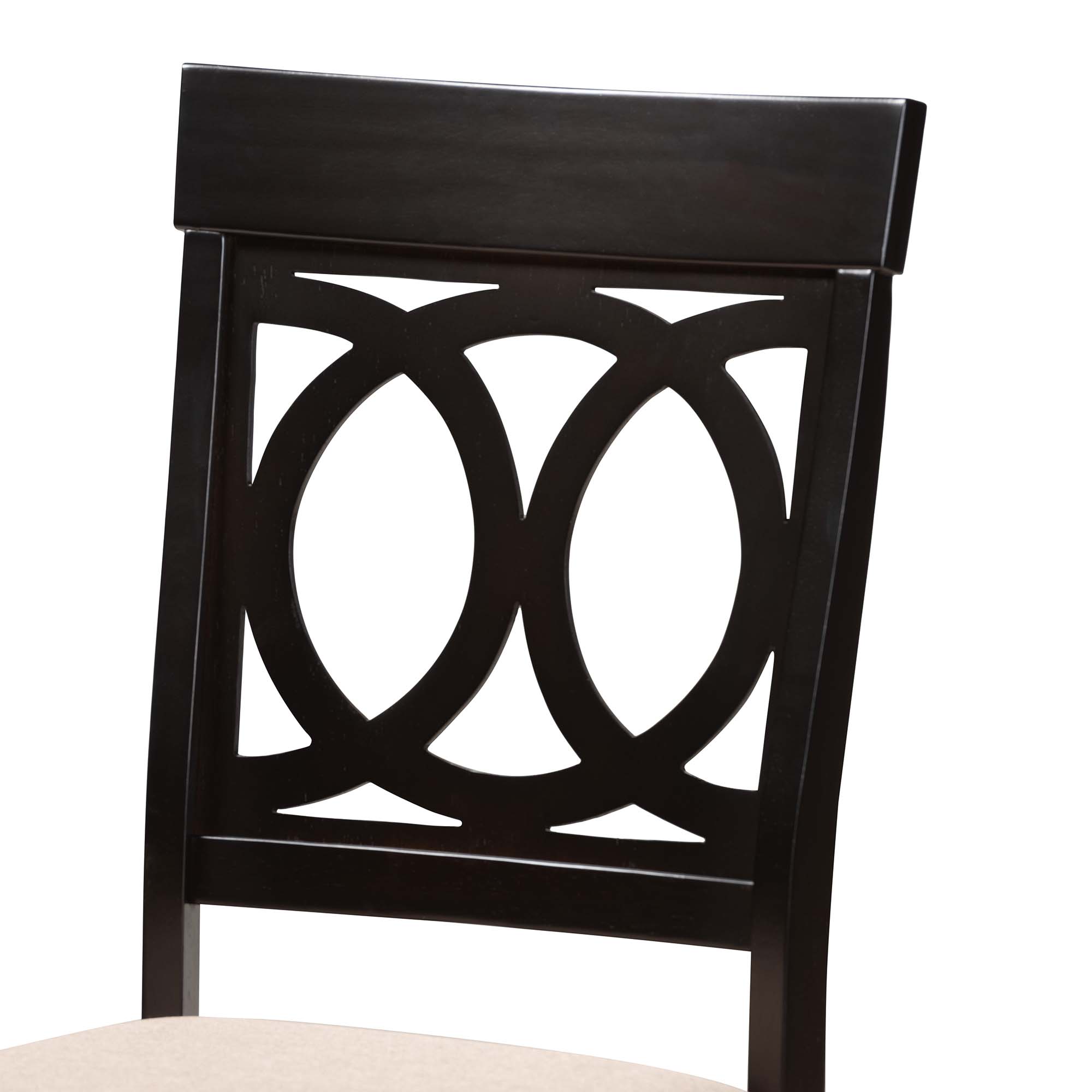 Baxton Studio Charlottle Modern Beige Fabric and Dark Brown Finished Wood 5-Piece Dining Set