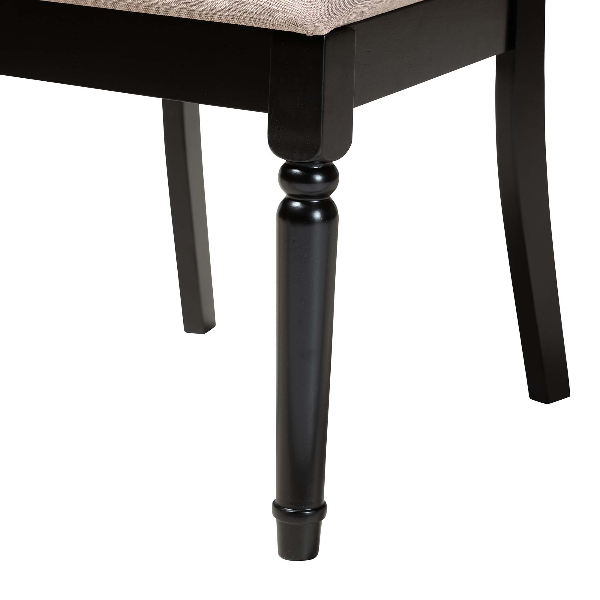 Baxton Studio Charlottle Modern Beige Fabric and Dark Brown Finished Wood 5-Piece Dining Set