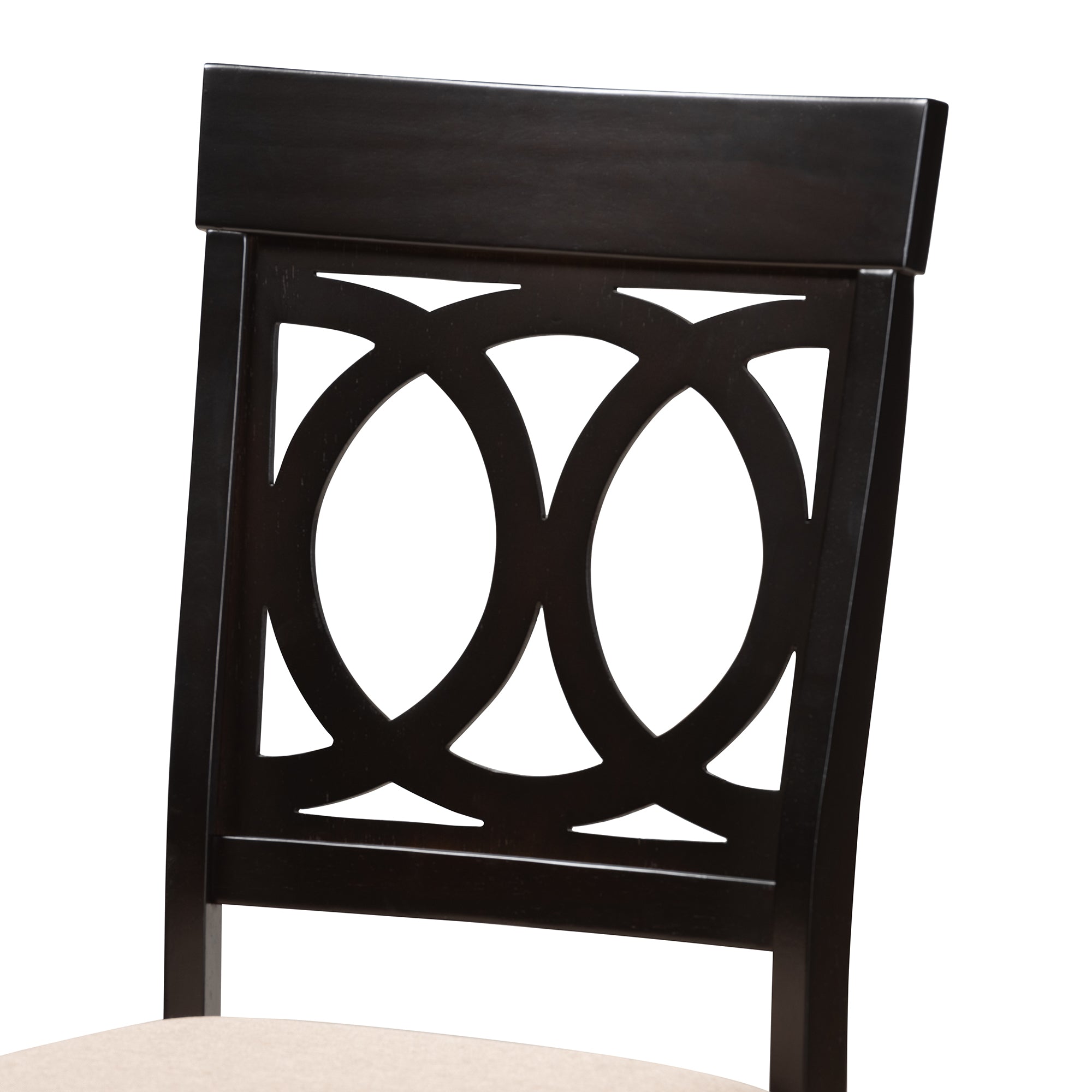 Baxton Studio Lucie Modern and Contemporary Sand Fabric Upholstered Espresso Brown Finished Wood Dining Chair (Set of 4)