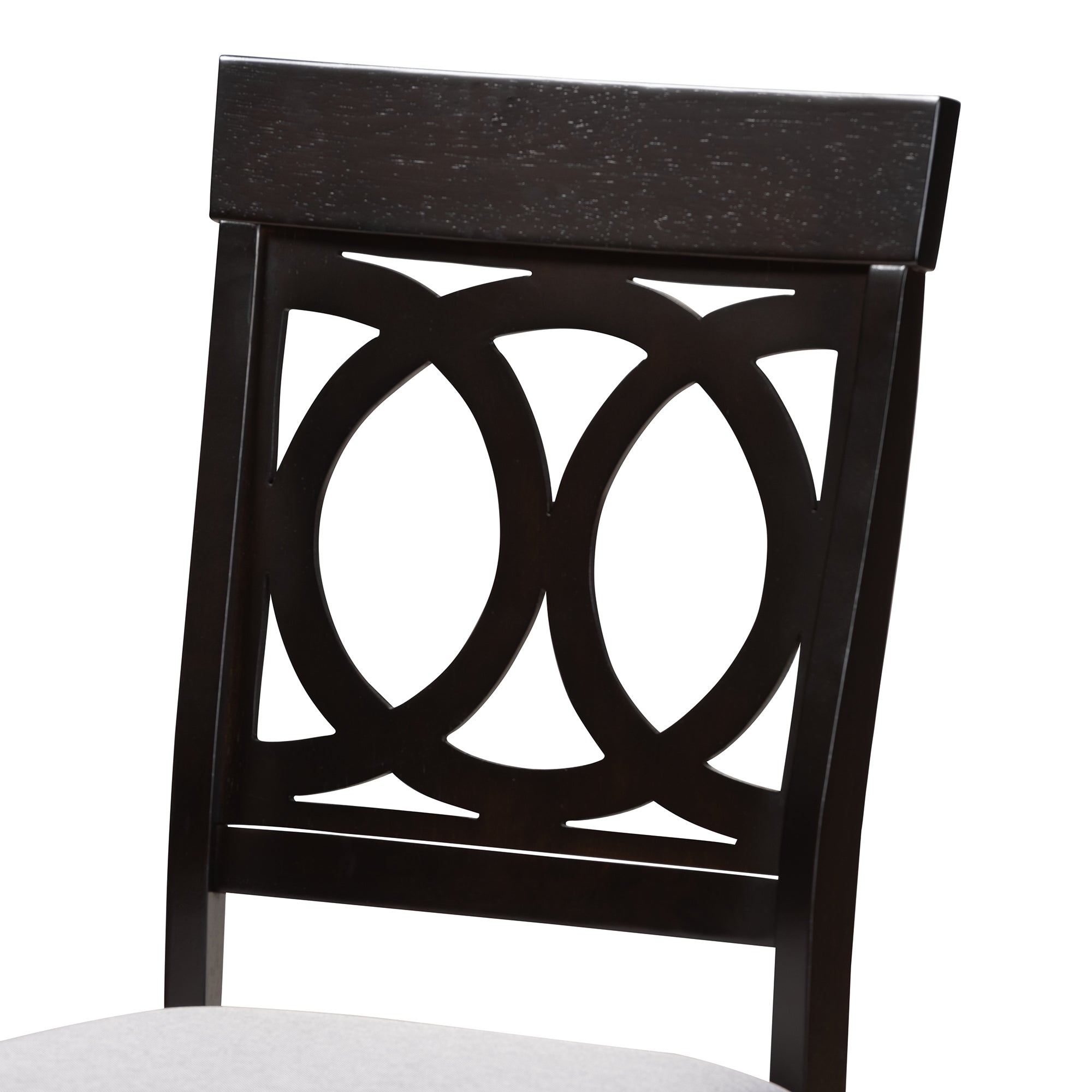 Baxton Studio Lucie Modern and Contemporary Grey Fabric Upholstered Espresso Brown Finished Wood Dining Chair (Set of 4)