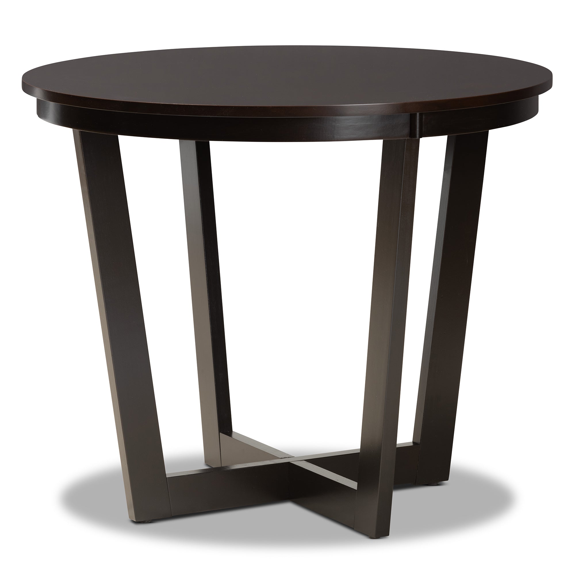 Baxton Studio Julie Modern and Contemporary Sand Fabric Upholstered and Dark Brown Finished Wood 5-Piece Dining Set
