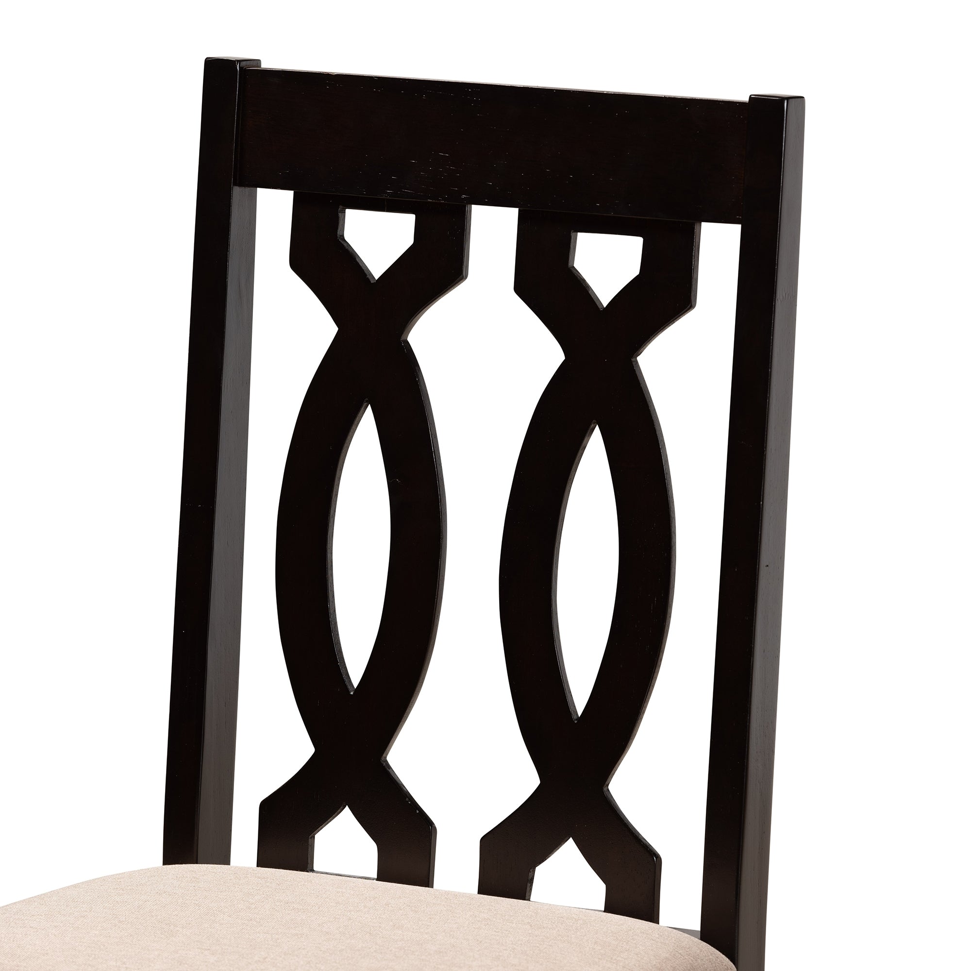 Baxton Studio Julie Modern and Contemporary Sand Fabric Upholstered and Dark Brown Finished Wood 5-Piece Dining Set