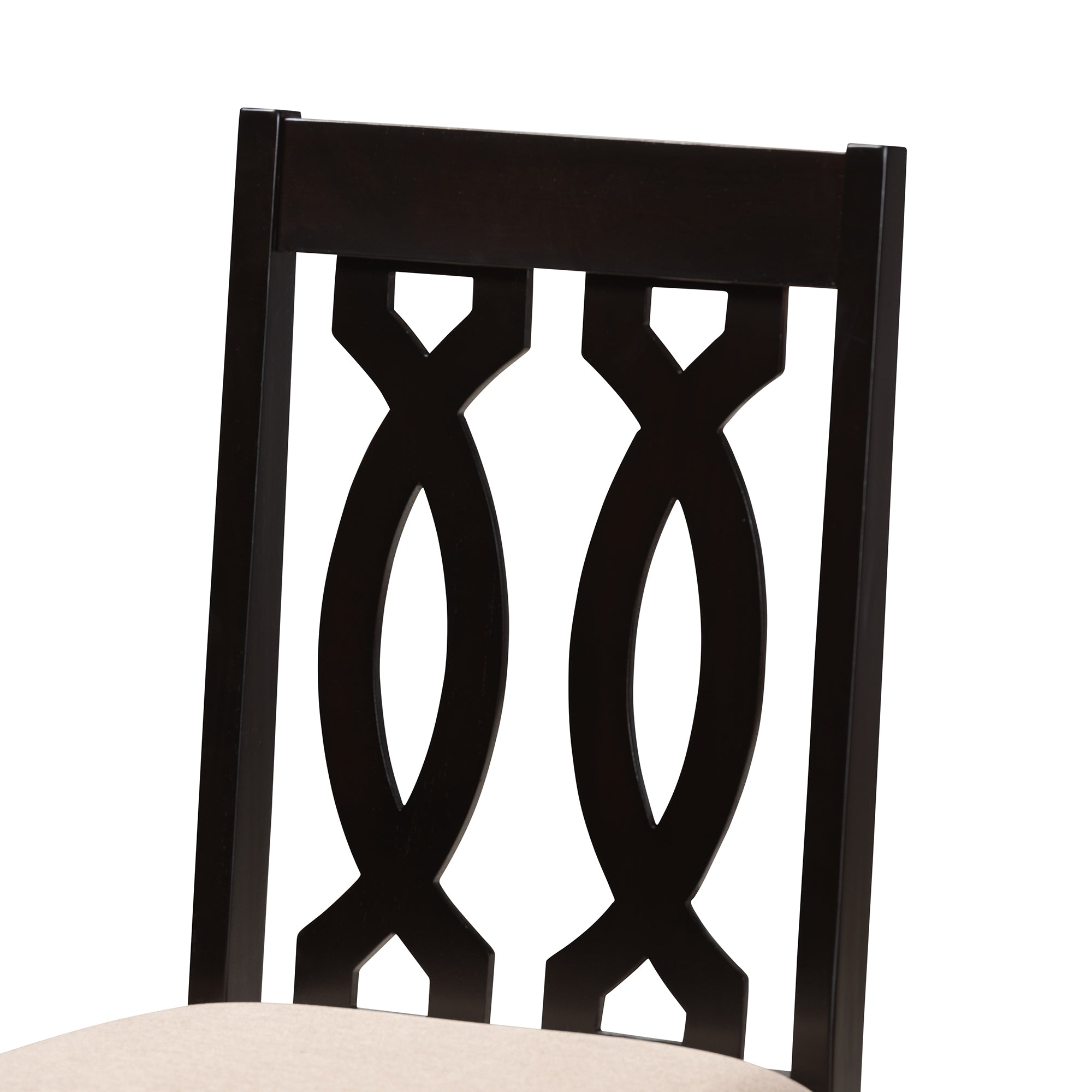 Baxton Studio Cherese Modern and Contemporary Sand Fabric Upholstered Espresso Brown Finished Wood Dining Chair (Set of 4)