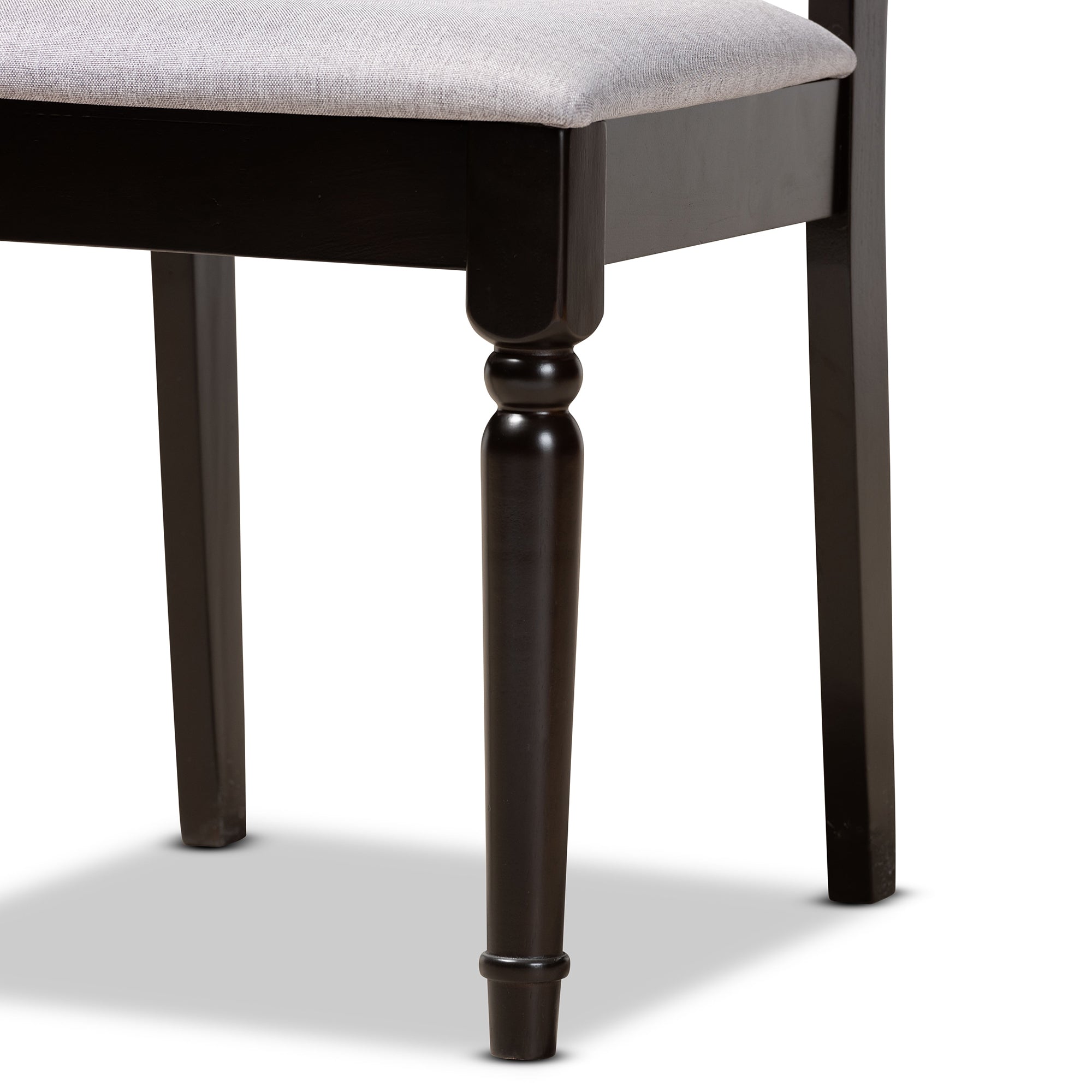 Baxton Studio Callie Modern and Contemporary Grey Fabric Upholstered and Dark Brown Finished Wood 5-Piece Dining Set