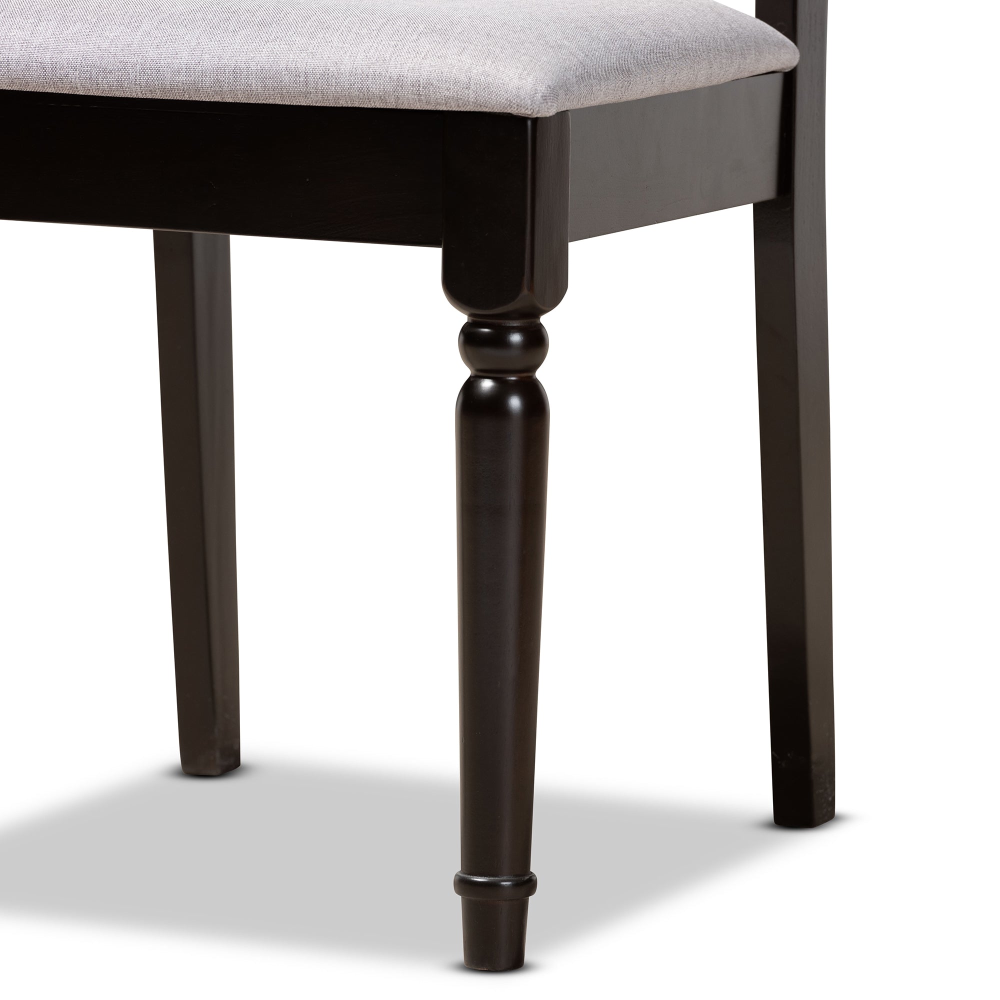 Baxton Studio Julie Modern and Contemporary Grey Fabric Upholstered and Dark Brown Finished Wood 5-Piece Dining Set