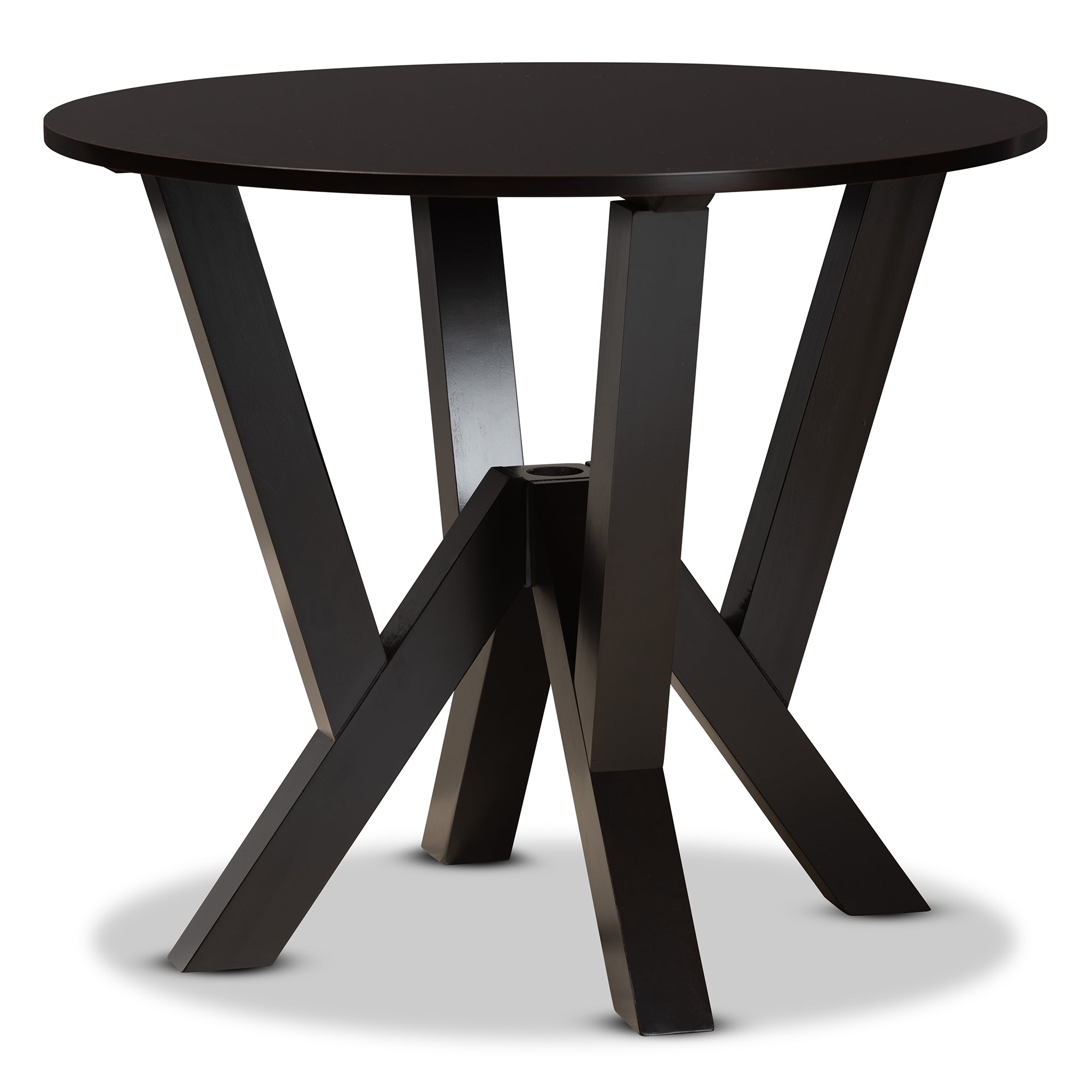 Baxton Studio Anise Modern and Contemporary Grey Fabric Upholstered and Dark Brown Finished Wood 5-Piece Dining Set