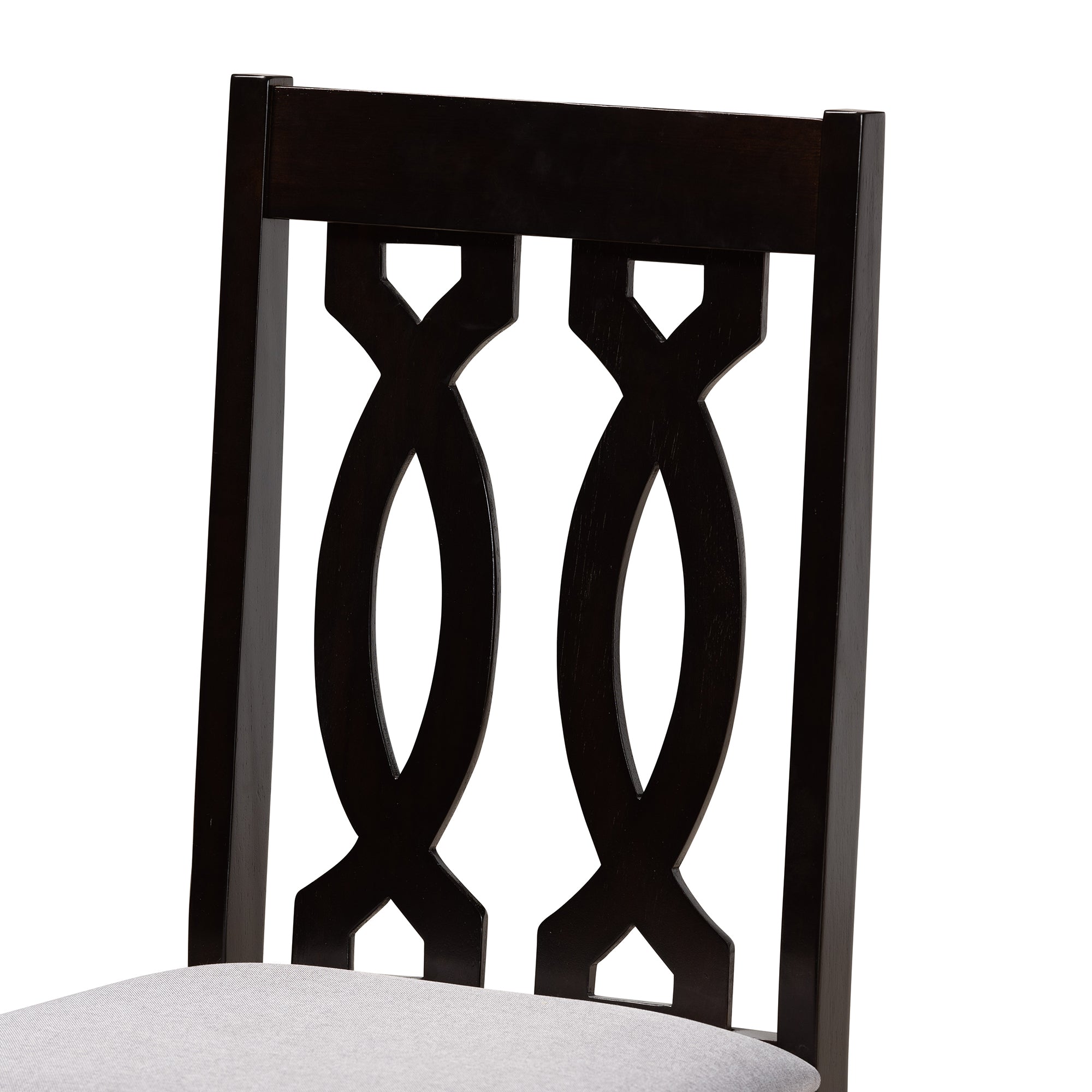 Baxton Studio Anise Modern and Contemporary Grey Fabric Upholstered and Dark Brown Finished Wood 5-Piece Dining Set