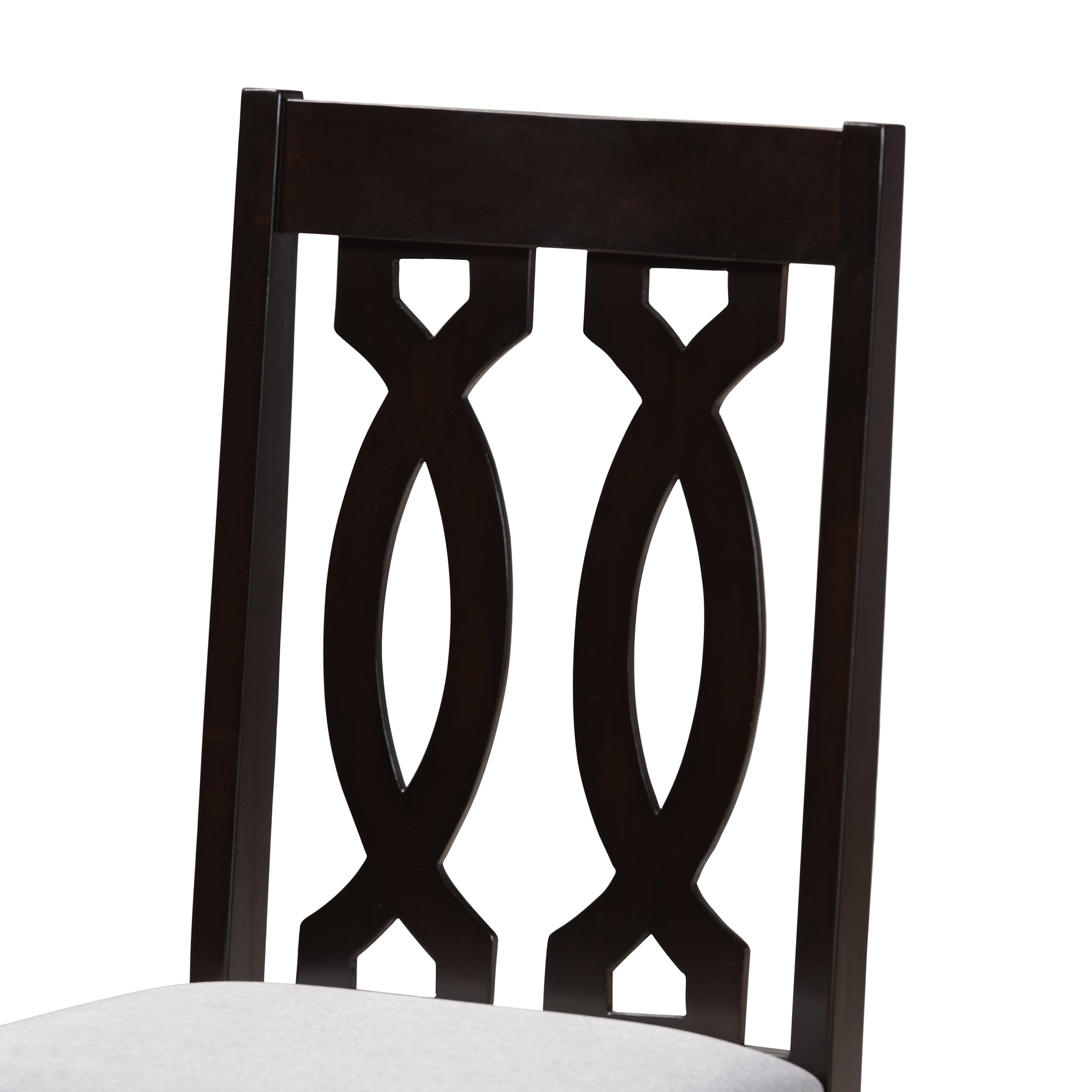Baxton Studio Cherese Modern and Contemporary Grey Fabric Upholstered Espresso Brown Finished Wood Dining Chair (Set of 4)