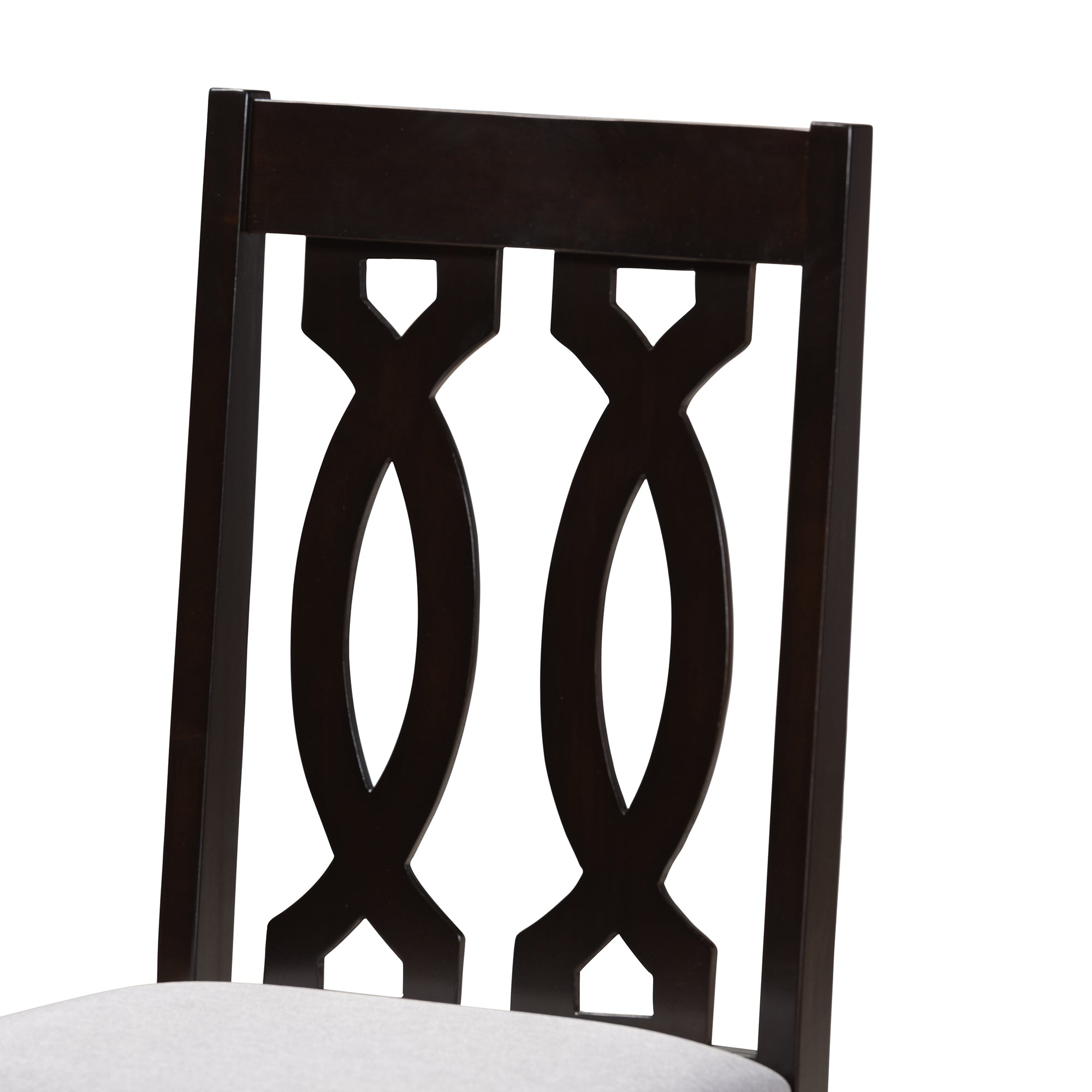 Baxton Studio Cherese Modern and Contemporary Grey Fabric Upholstered Espresso Brown Finished 5-Piece Wood Dining Set