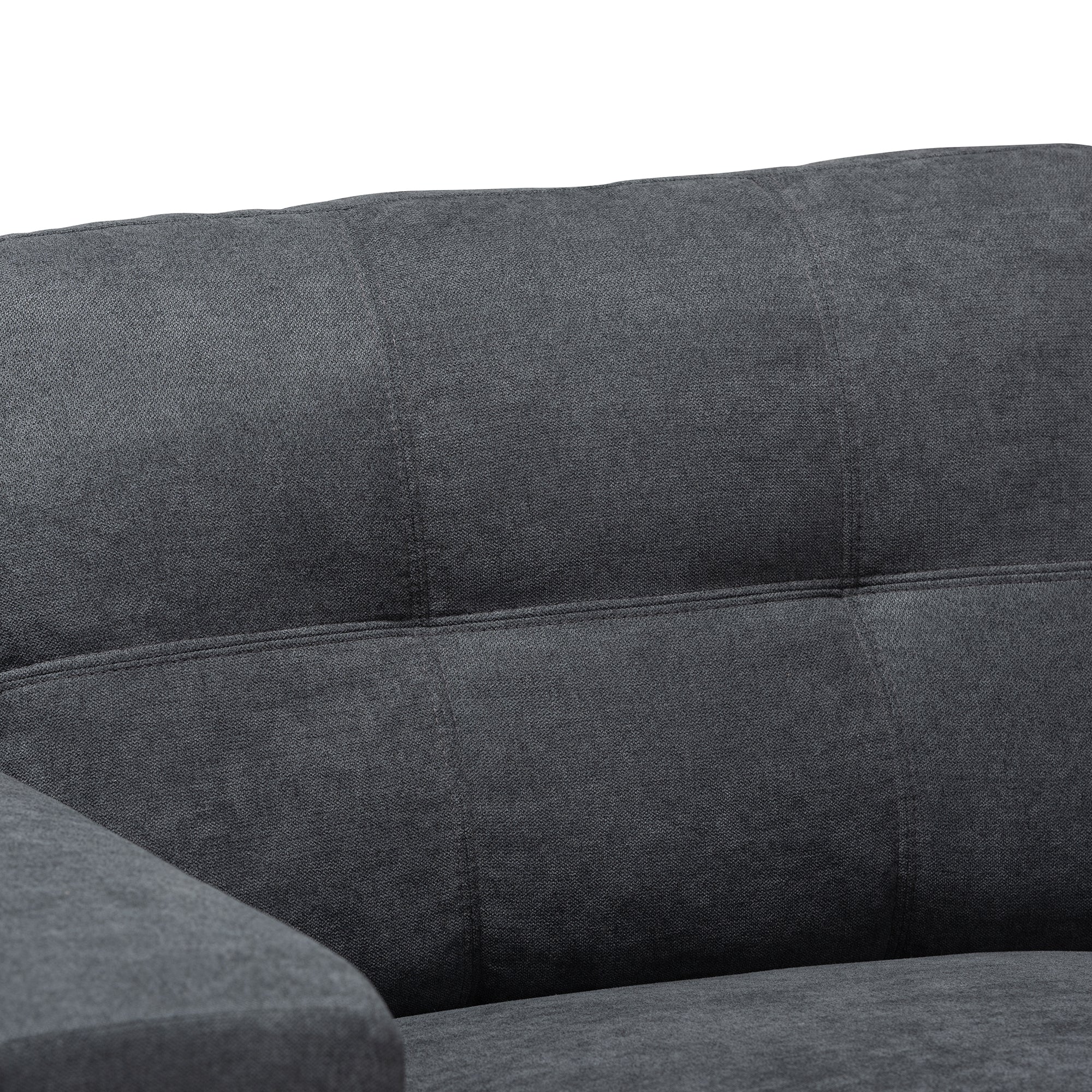 Baxton Studio Langley Modern and Contemporary Dark Grey Fabric Upholstered Sectional Sofa with Right Facing Chaise