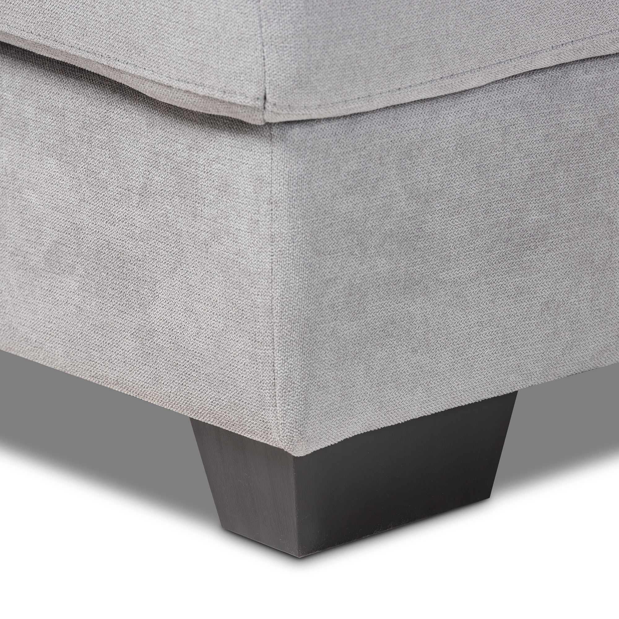 Baxton Studio Langley Modern and Contemporary Light Grey Fabric Upholstered Sectional Sofa with Right Facing Chaise