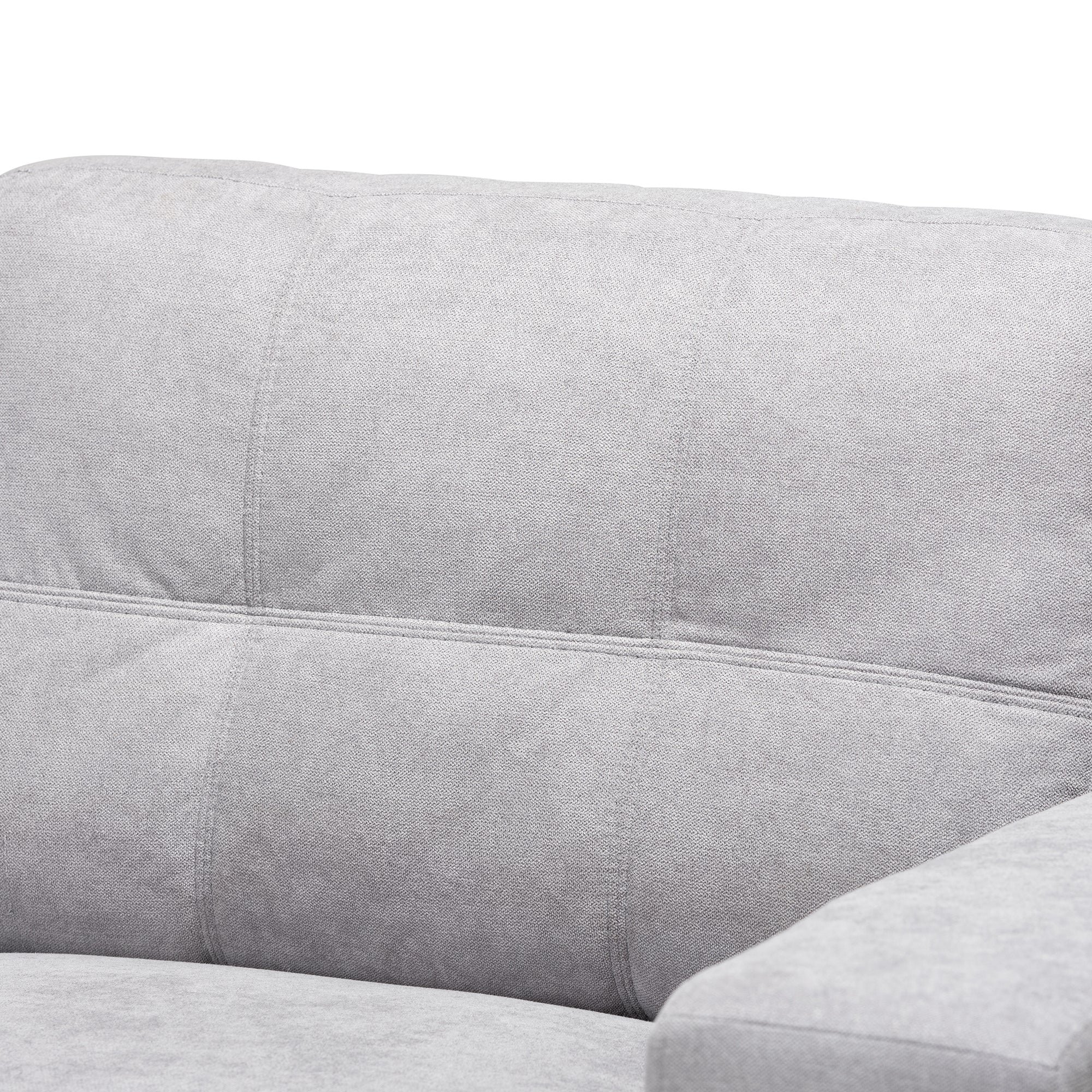Baxton Studio Langley Modern and Contemporary Light Grey Fabric Upholstered Sectional Sofa with Left Facing Chaise