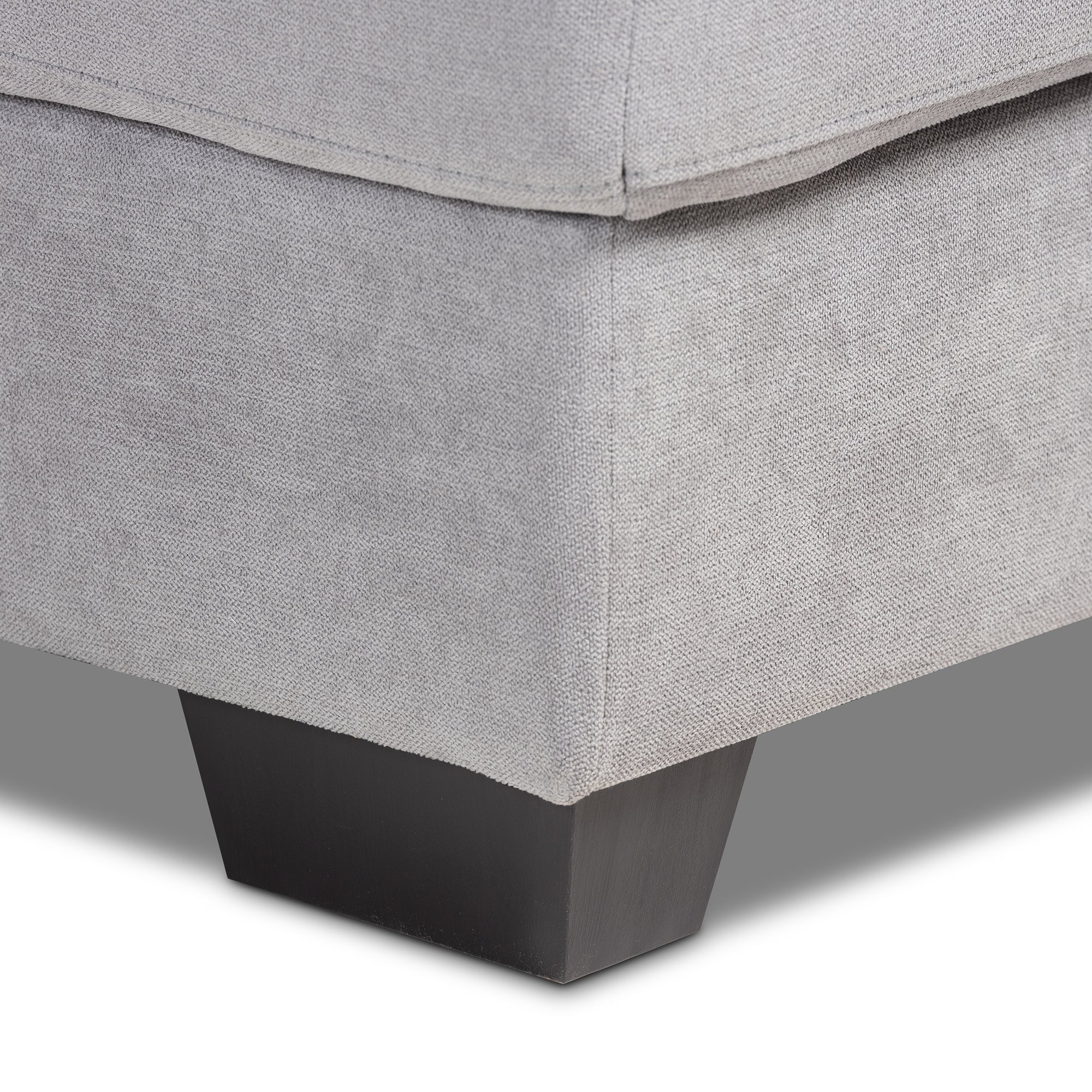 Baxton Studio Langley Modern and Contemporary Light Grey Fabric Upholstered Sectional Sofa with Left Facing Chaise