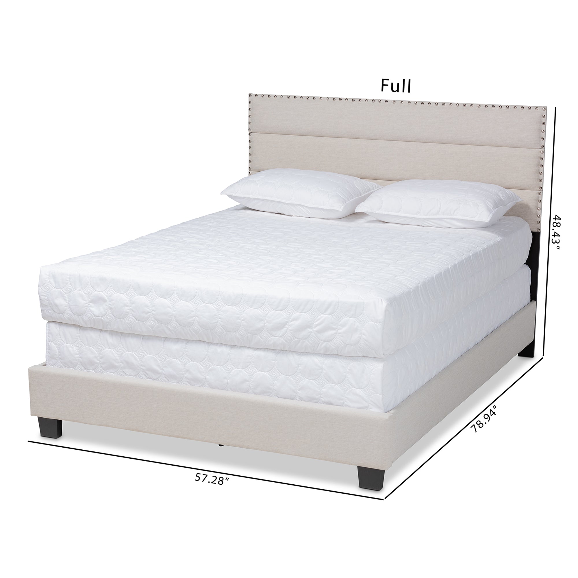 Baxton Studio Ansa Modern and Contemporary Beige Fabric Upholstered Queen Size Bed