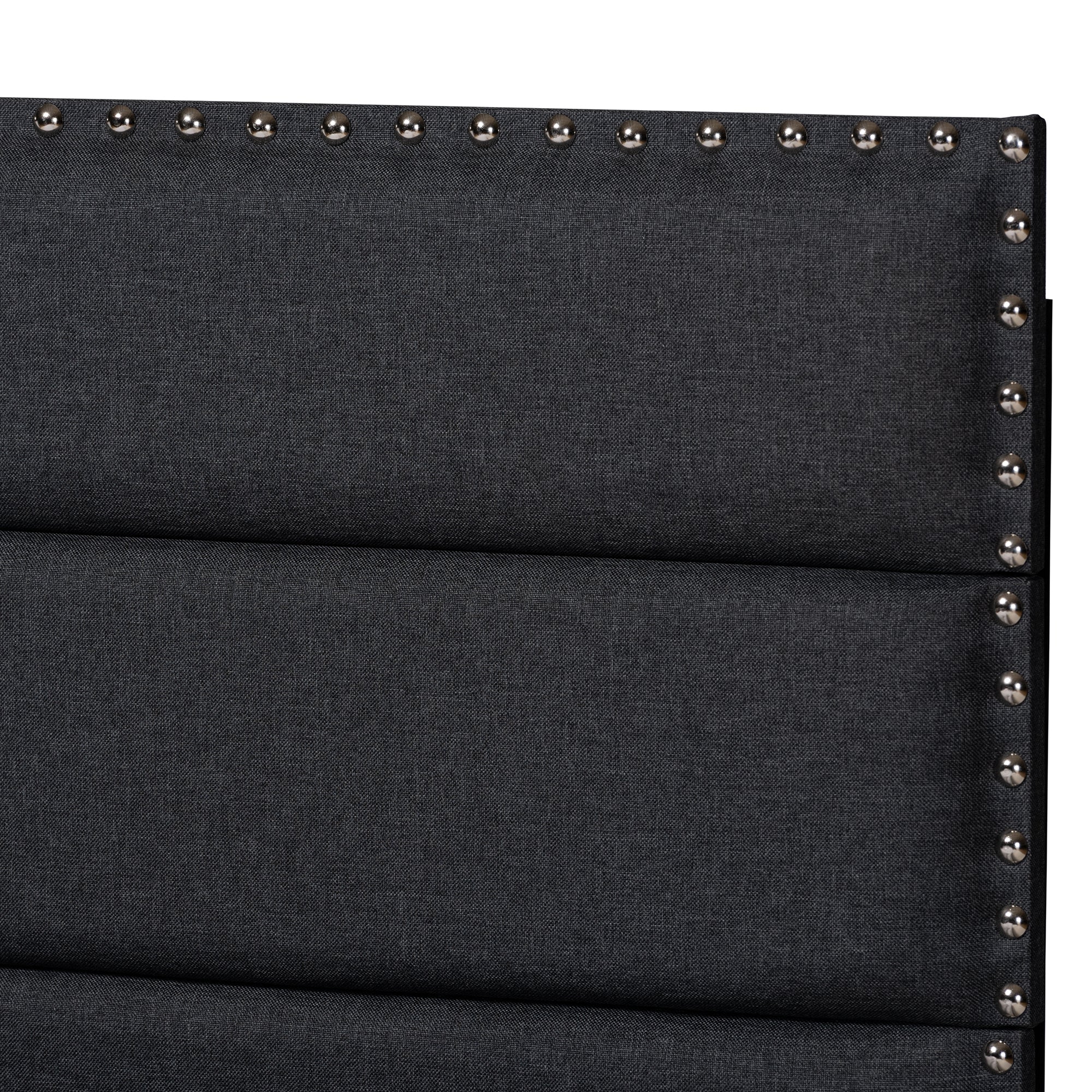 Baxton Studio Ansa Modern and Contemporary Dark Grey Fabric Upholstered Twin Size Bed