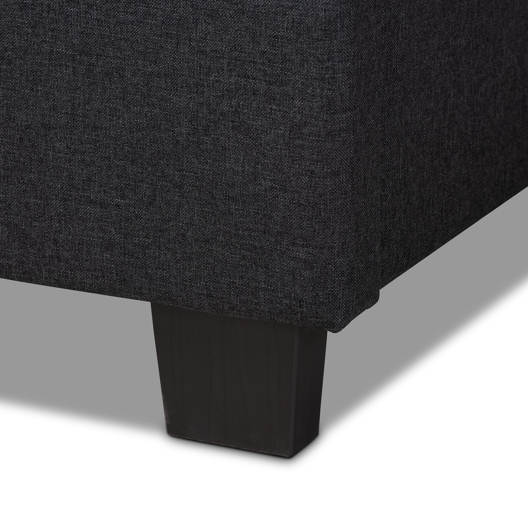 Baxton Studio Ansa Modern and Contemporary Dark Grey Fabric Upholstered Twin Size Bed