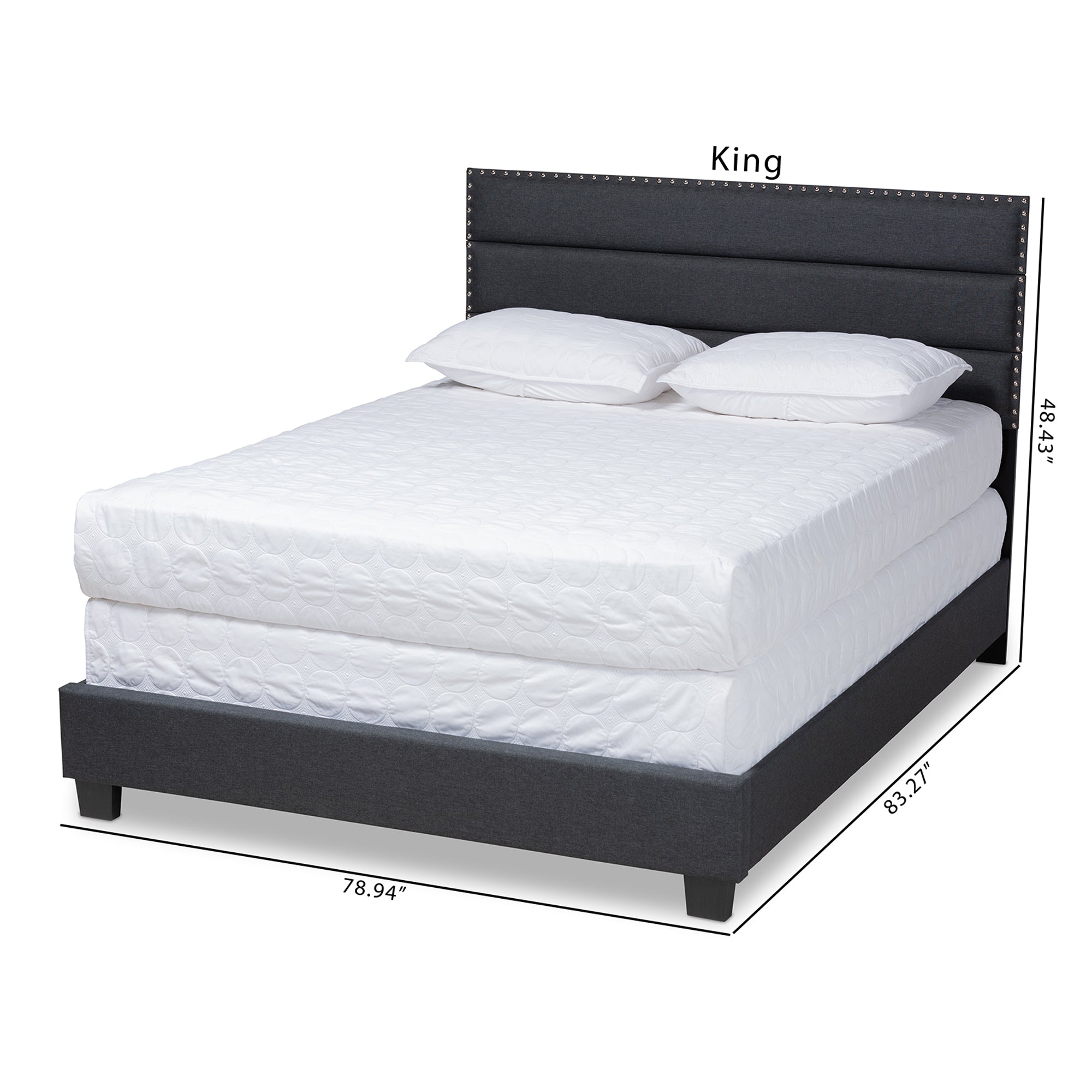 Baxton Studio Ansa Modern and Contemporary Dark Grey Fabric Upholstered Full Size Bed