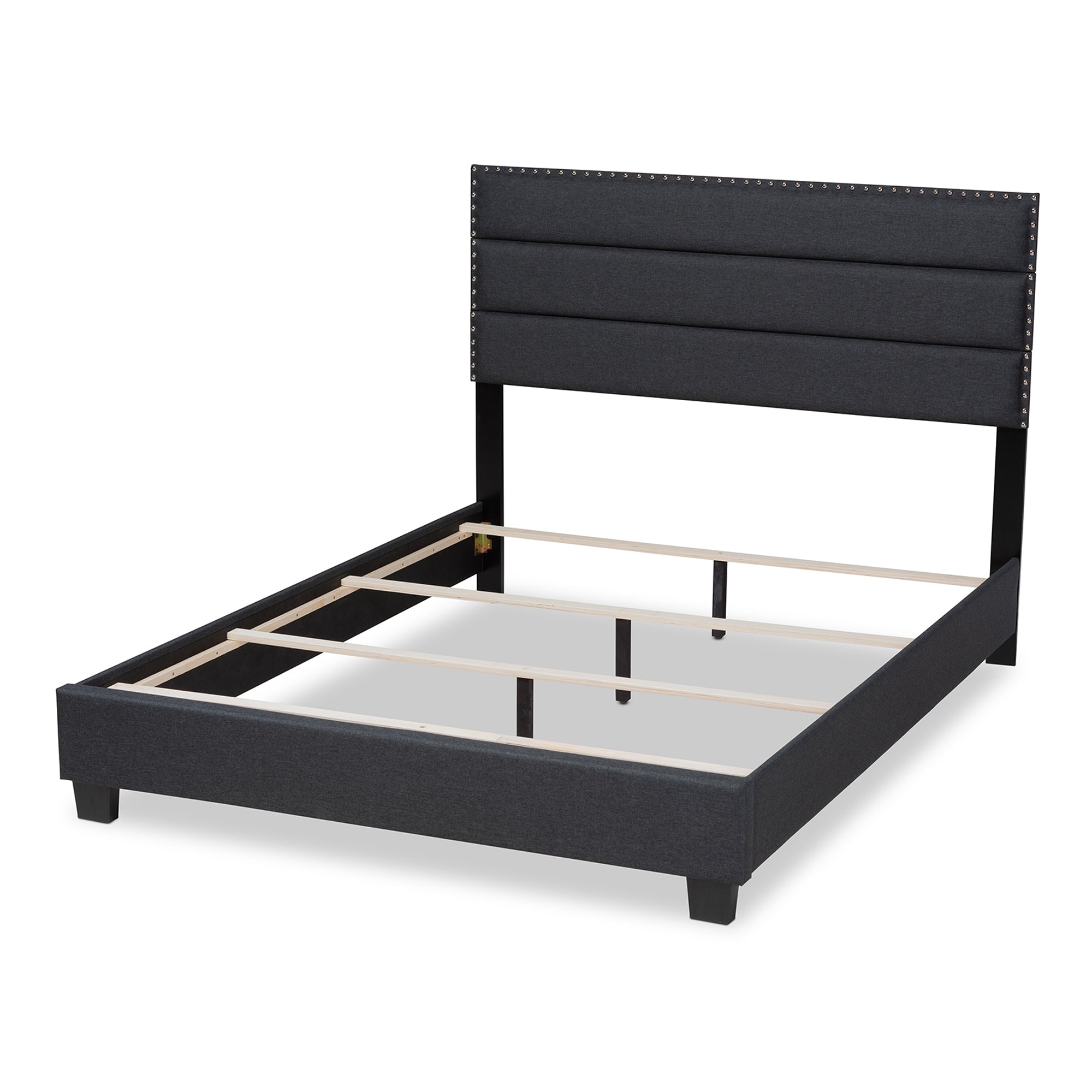 Baxton Studio Ansa Modern and Contemporary Dark Grey Fabric Upholstered Full Size Bed