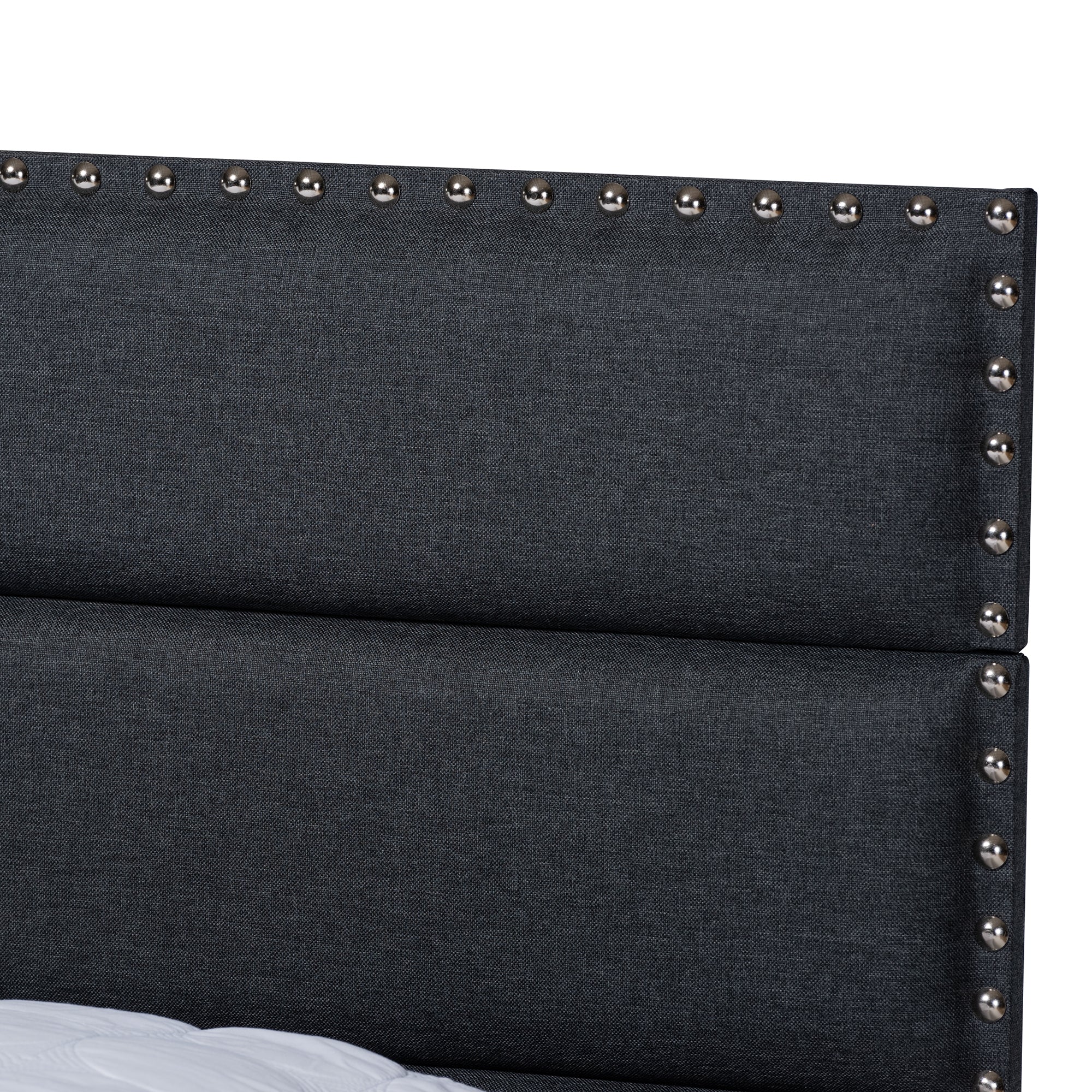 Baxton Studio Ansa Modern and Contemporary Dark Grey Fabric Upholstered Full Size Bed