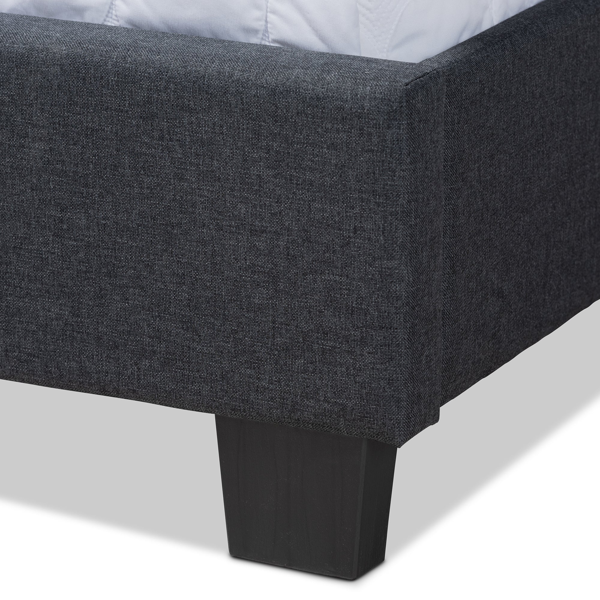 Baxton Studio Ansa Modern and Contemporary Dark Grey Fabric Upholstered King Size Bed