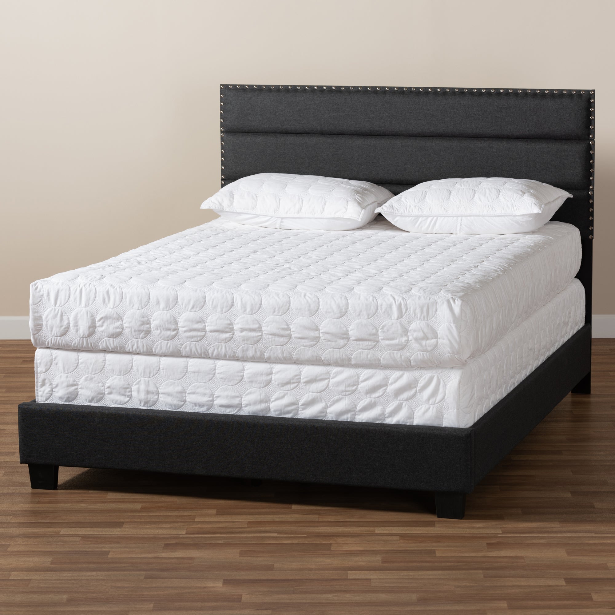 Baxton Studio Ansa Modern and Contemporary Dark Grey Fabric Upholstered Full Size Bed