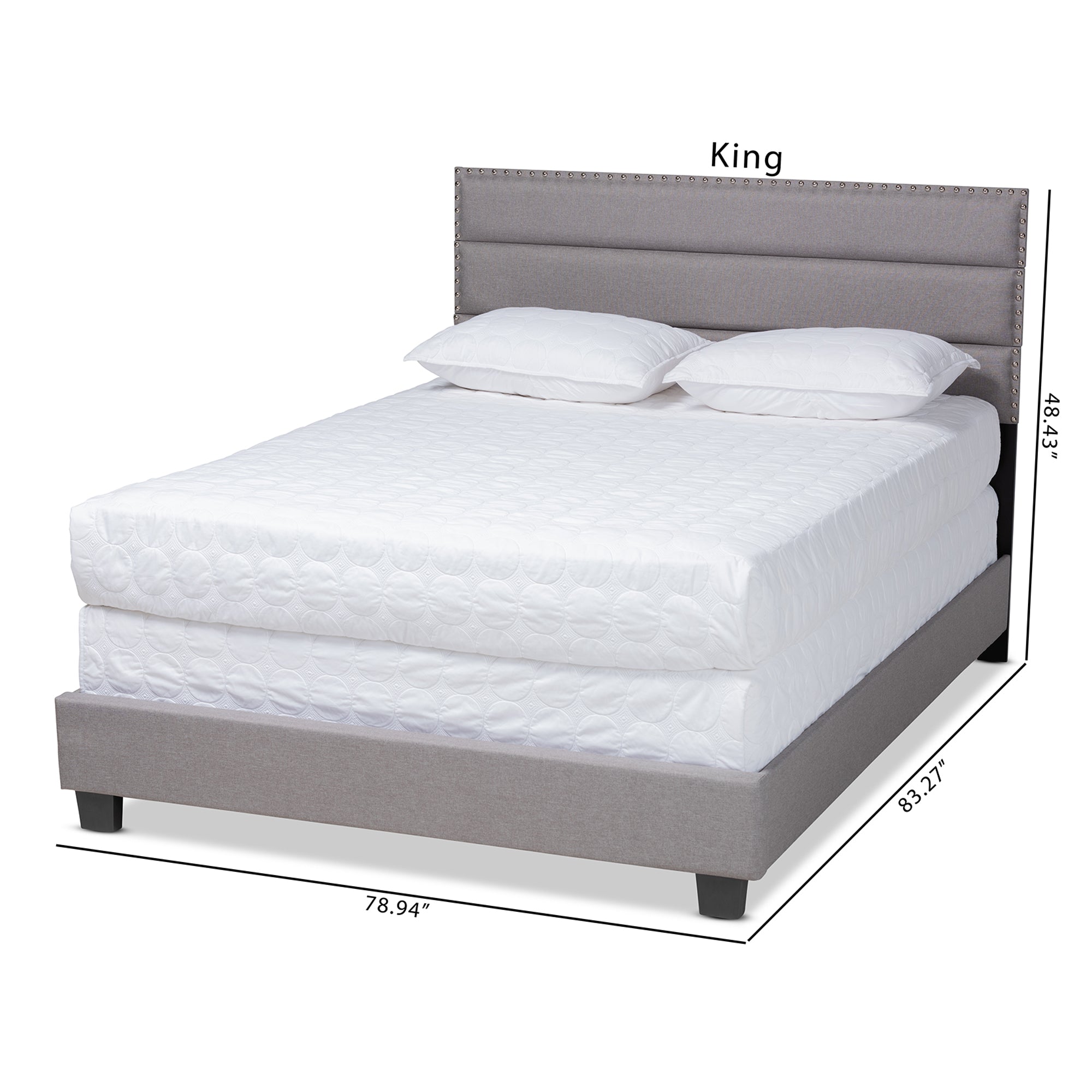 Baxton Studio Ansa Modern and Contemporary Grey Fabric Upholstered Queen Size Bed