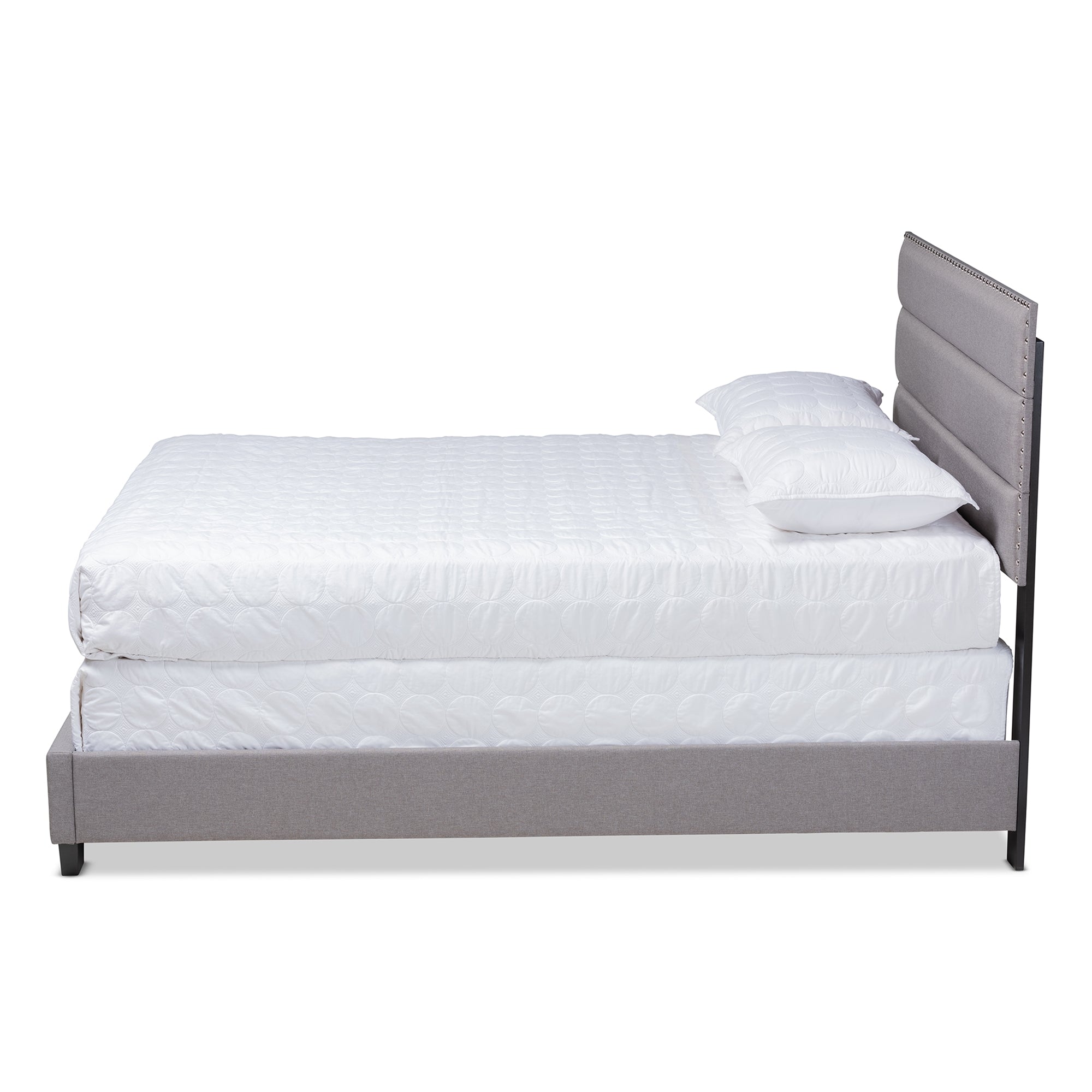 Baxton Studio Ansa Modern and Contemporary Grey Fabric Upholstered Queen Size Bed