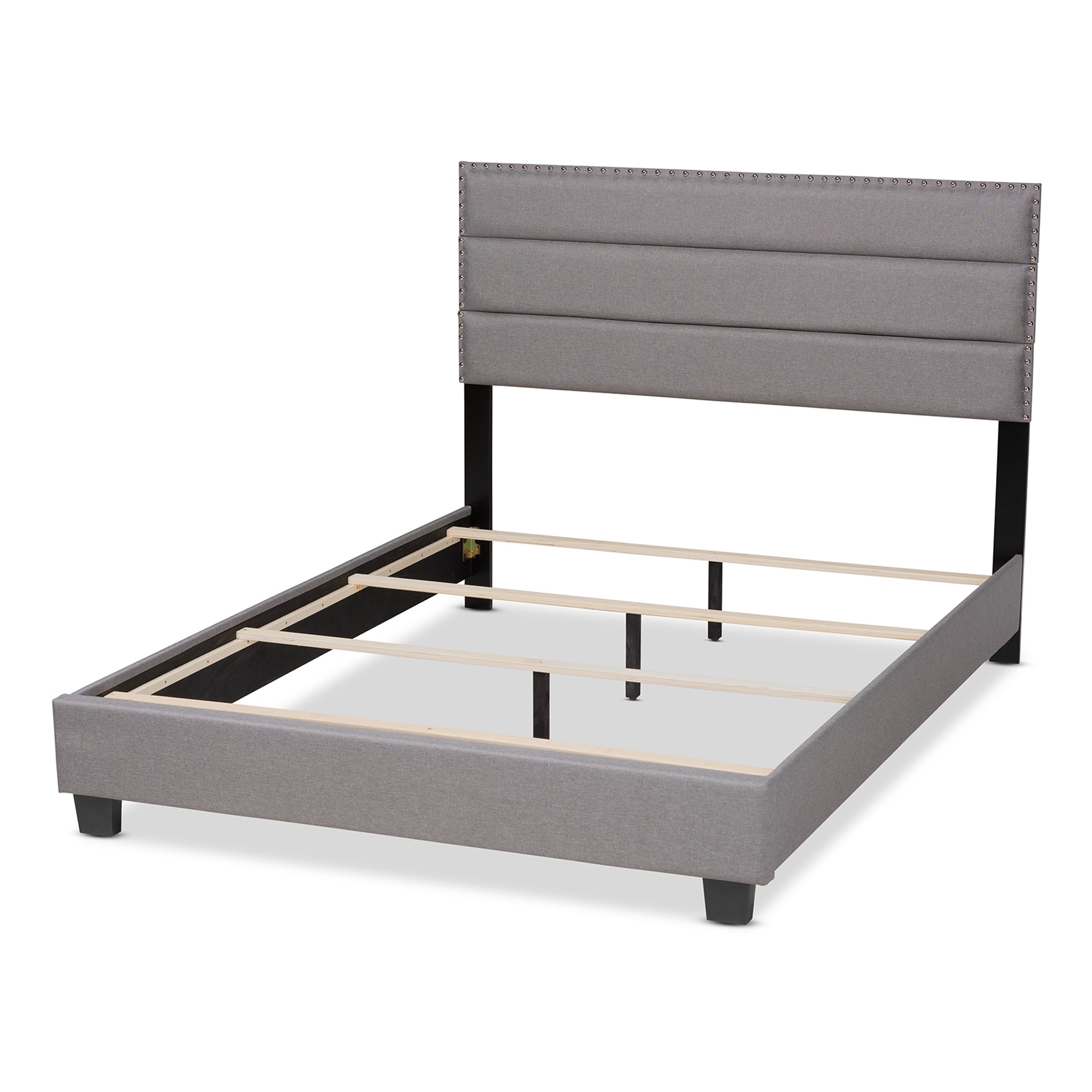 Baxton Studio Ansa Modern and Contemporary Grey Fabric Upholstered Full Size Bed