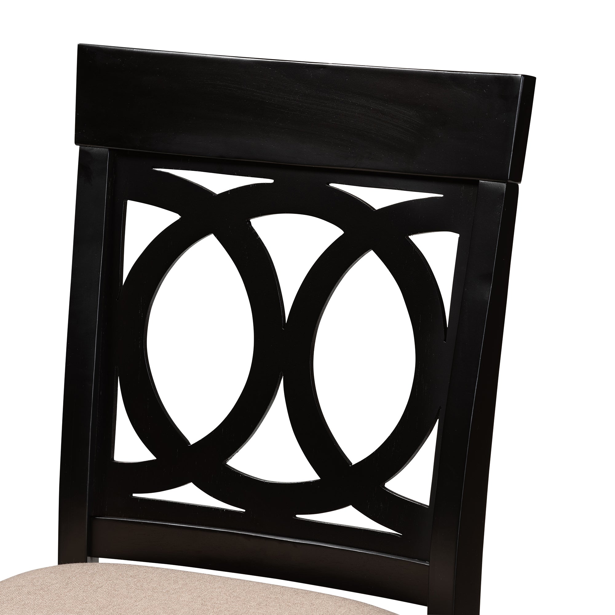 Baxton Studio Verina Modern and Contemporary Sand Fabric Upholstered Espresso Brown Finished Wood Counter Stool (Set of 2)