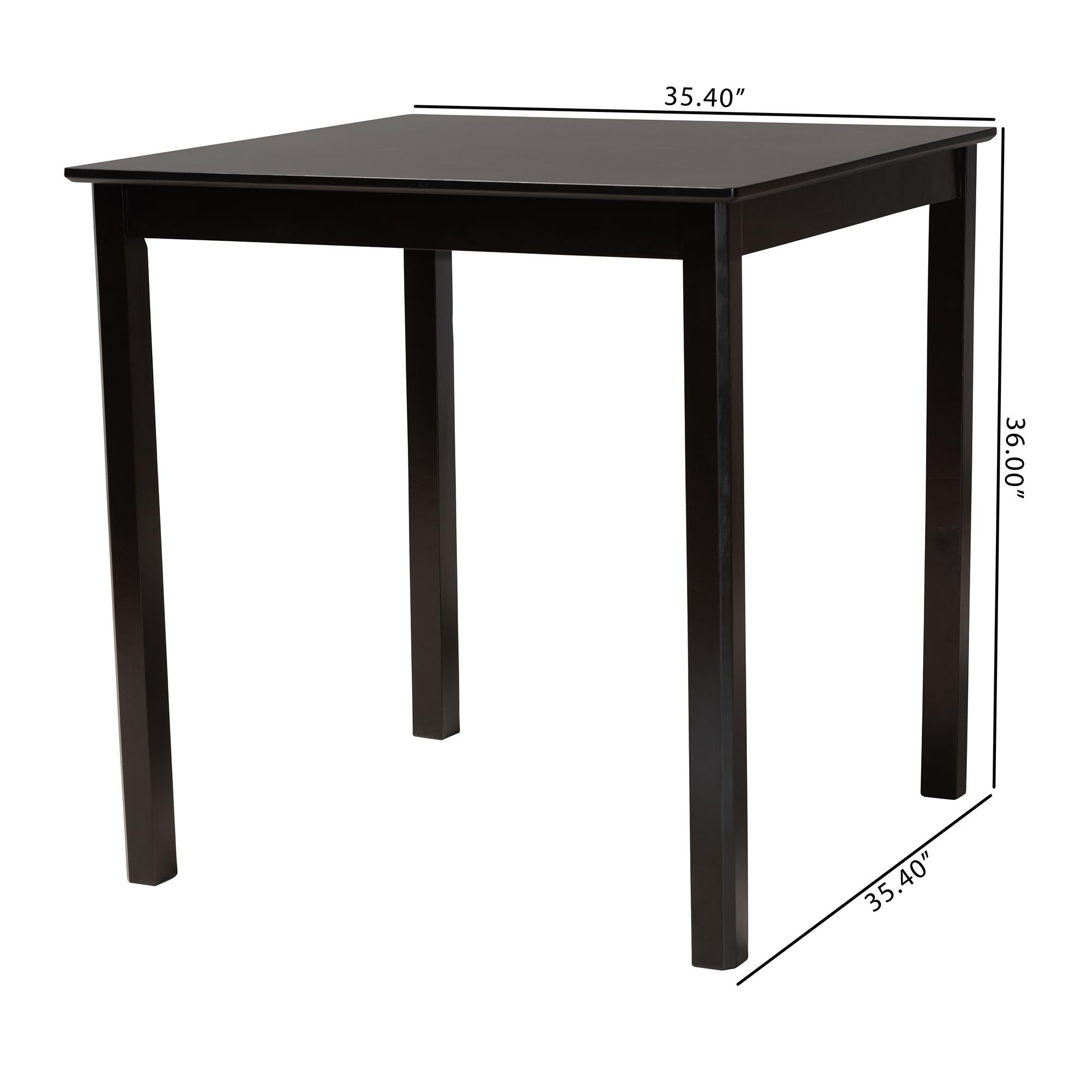 Baxton Studio Lenoir Modern Espresso Brown Finished Wood Counter Height Pub Table