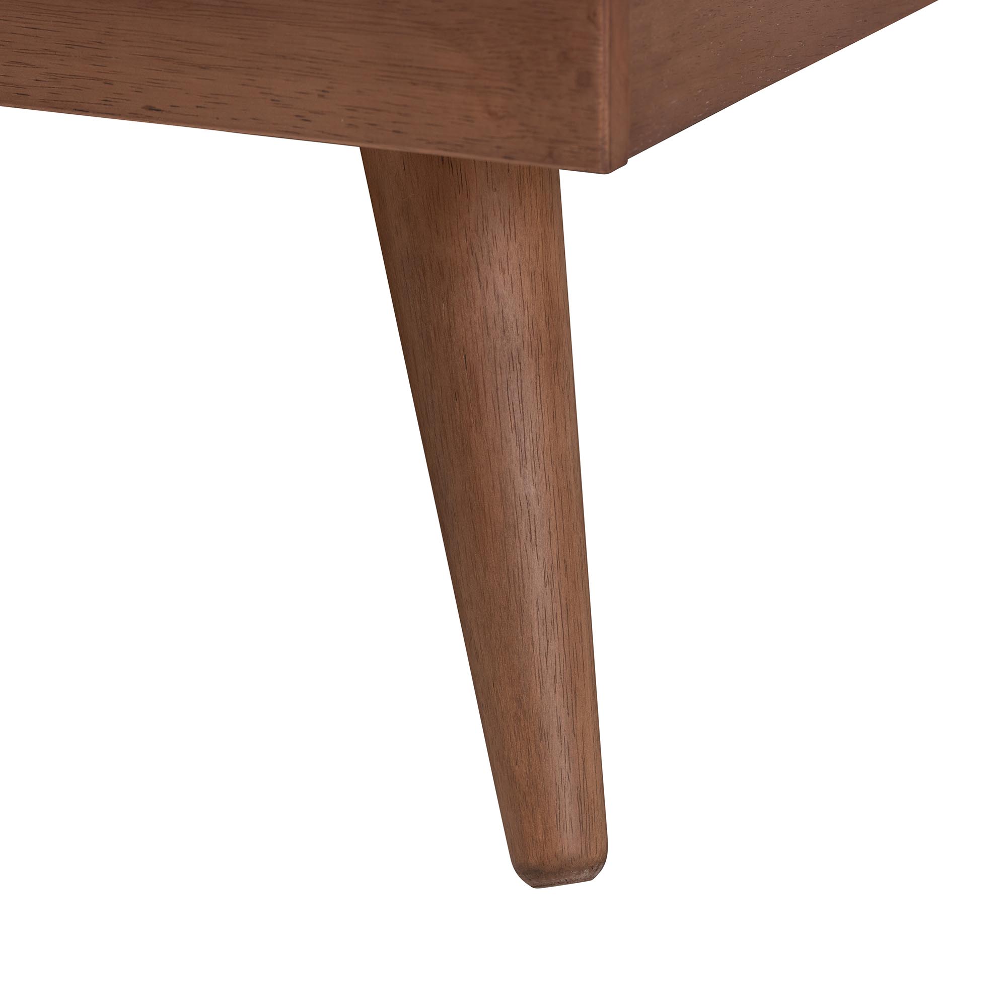 Baxton Studio Melora Mid-Century Modern Walnut Brown Finished Wood and Rattan Full Size 3-Piece Bedroom Set