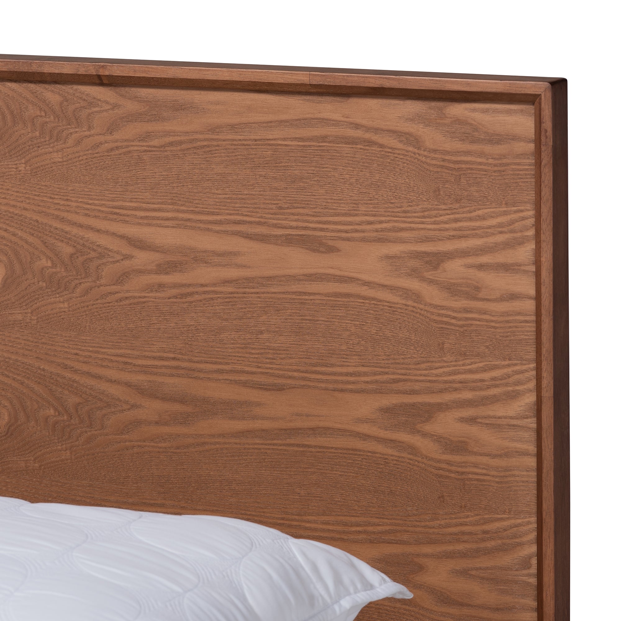 Baxton Studio Karine Mid-Century Modern Walnut Brown Finished Wood King Size Platform Bed