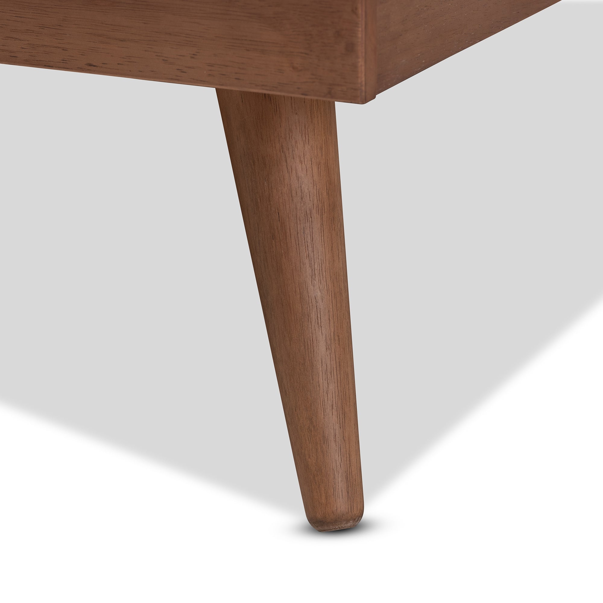 Baxton Studio Karine Mid-Century Modern Walnut Brown Finished Wood King Size Platform Bed