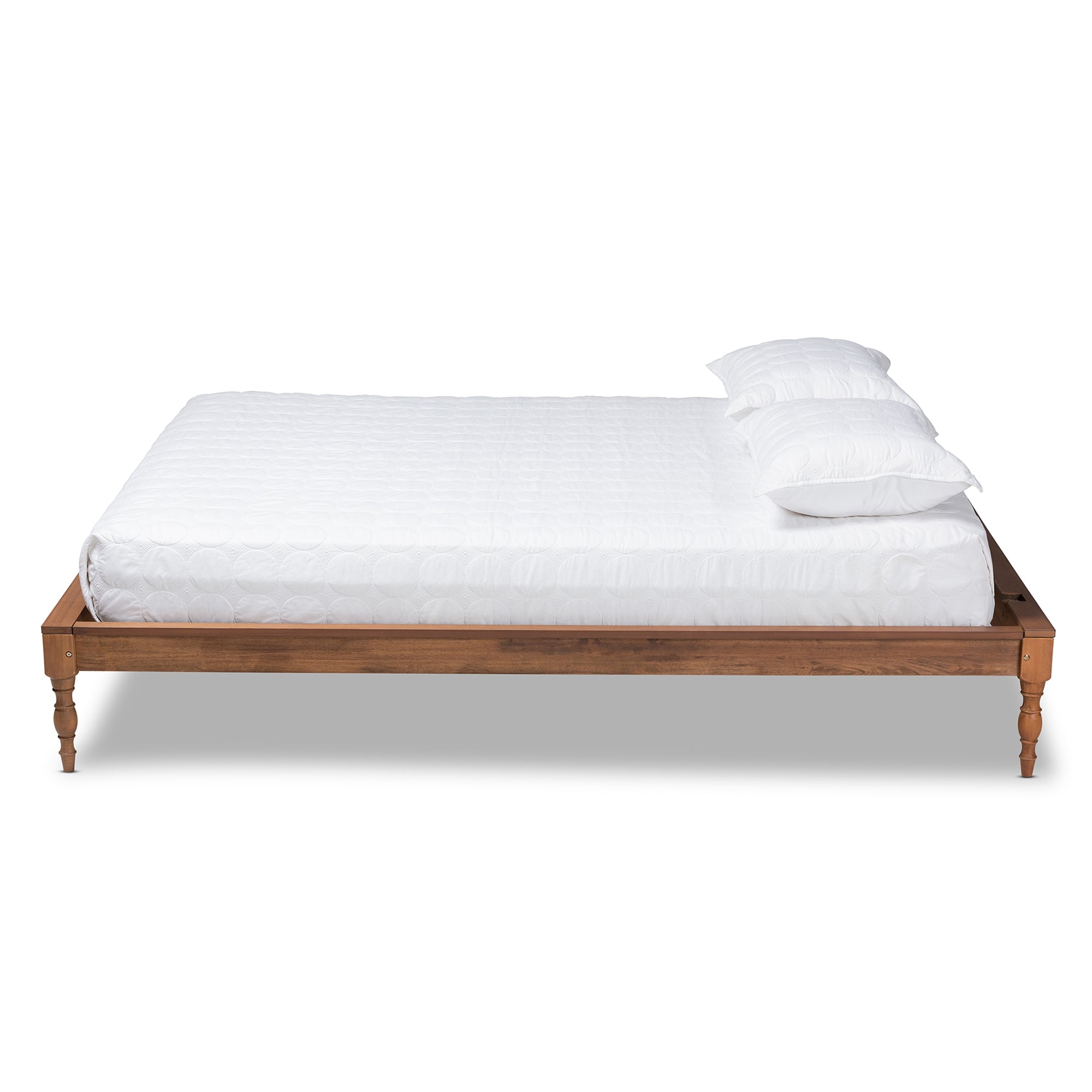 Baxton Studio Romy Vintage French Inspired Ash Wanut Finished King Size Wood Bed Frame