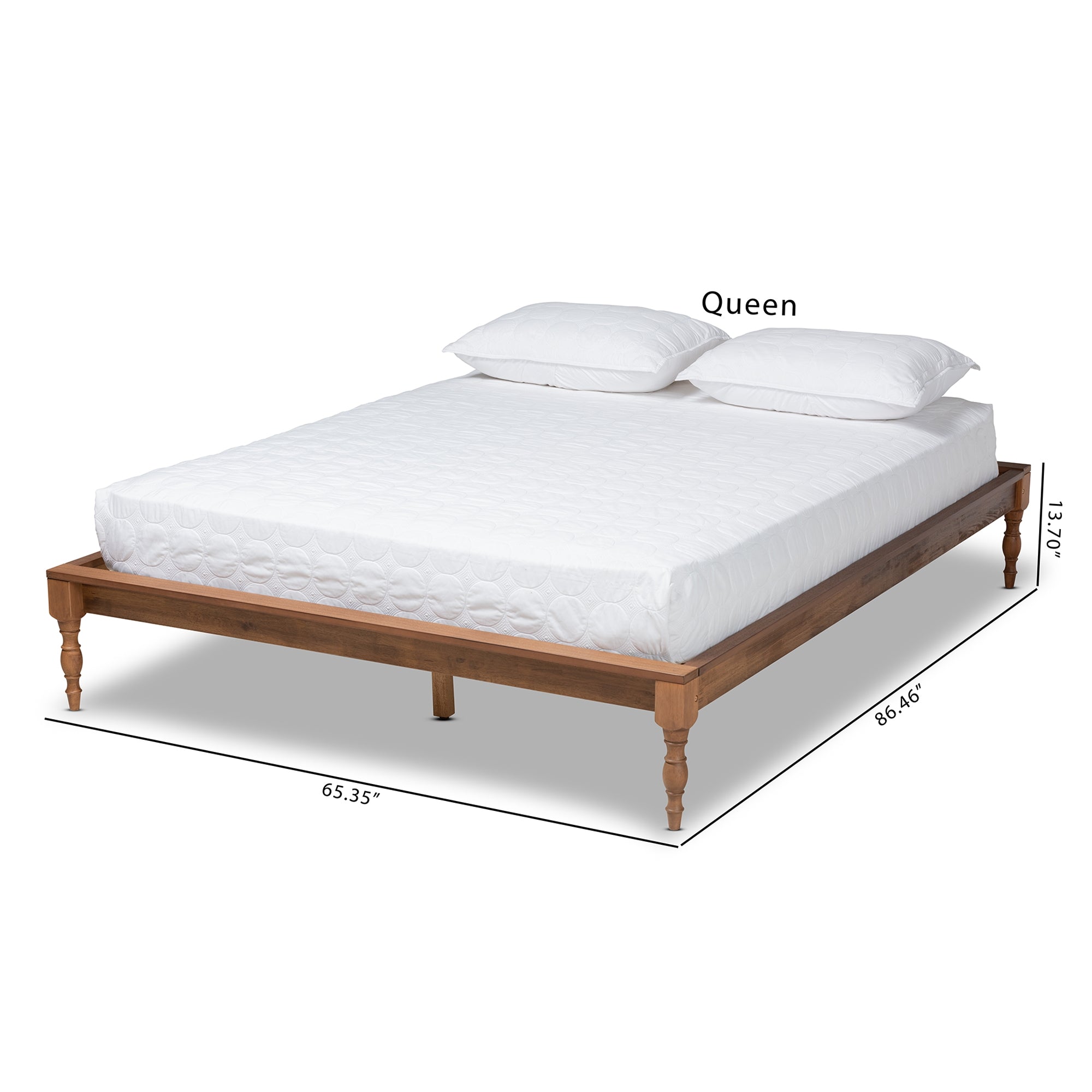 Baxton Studio Romy Vintage French Inspired Ash Wanut Finished Full Size Wood Bed Frame